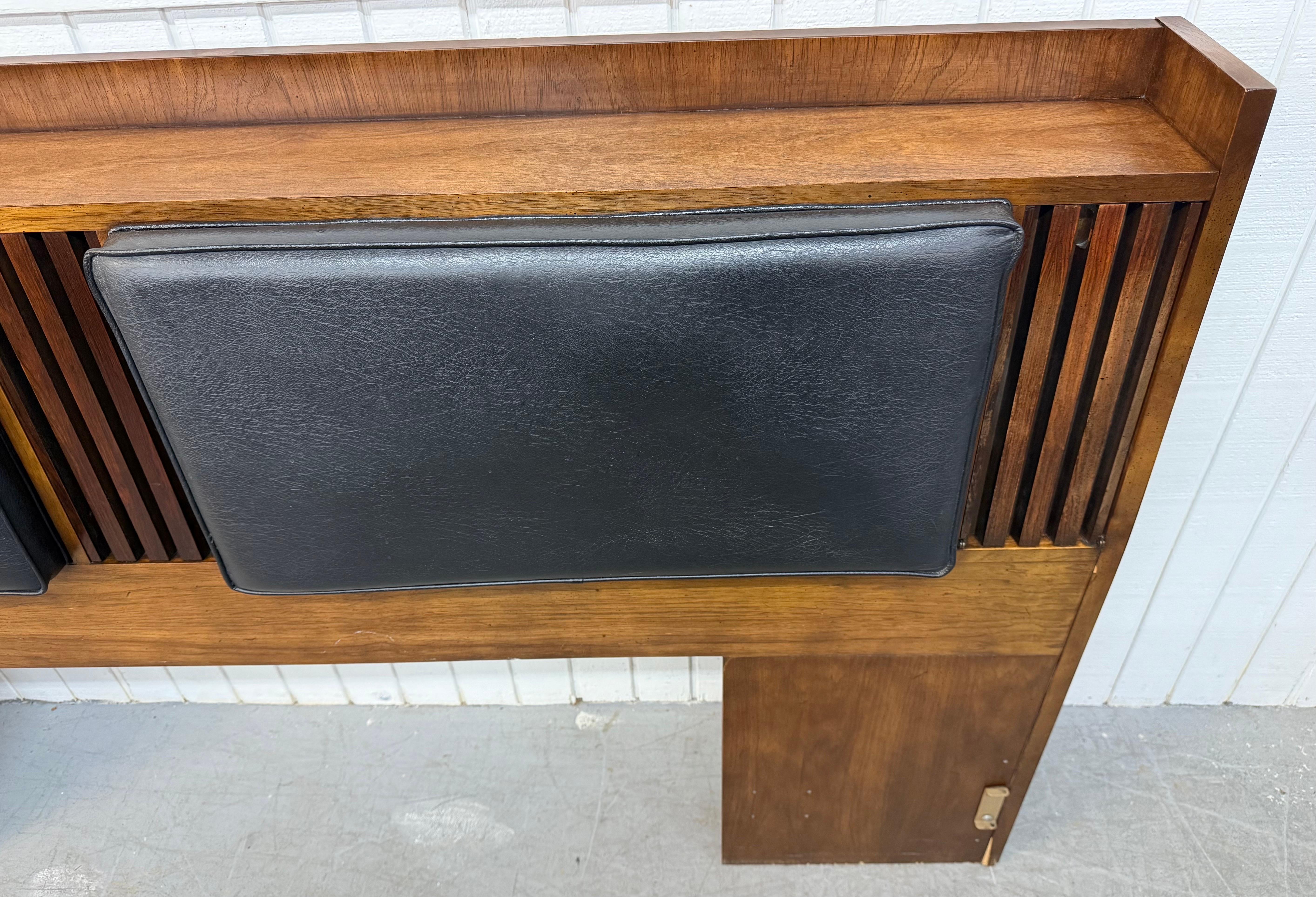 20th Century Mid-Century Modern Lane Walnut & Rosewood King Size Headboard For Sale