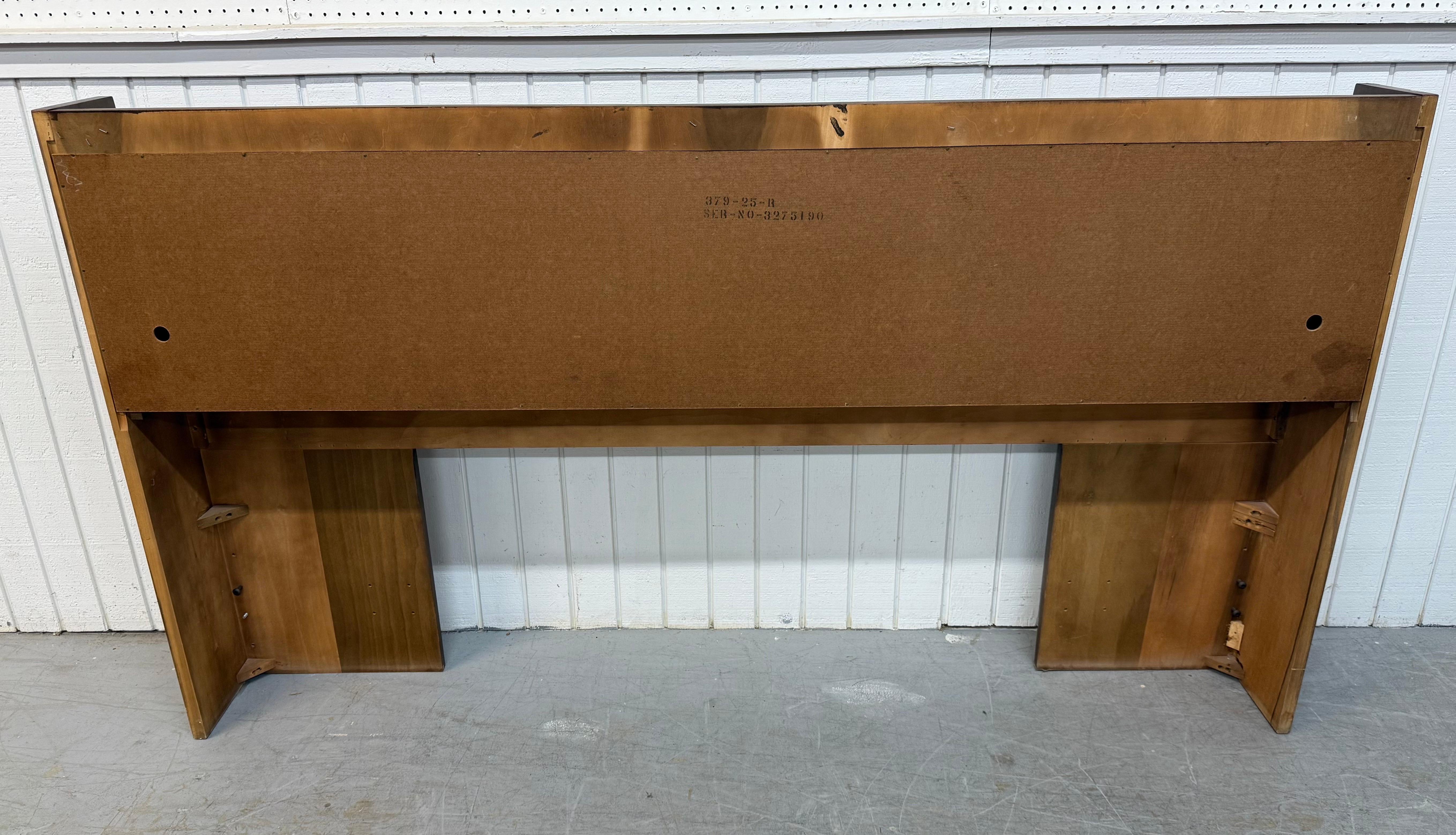 Mid-Century Modern Lane Walnut & Rosewood King Size Headboard For Sale 3