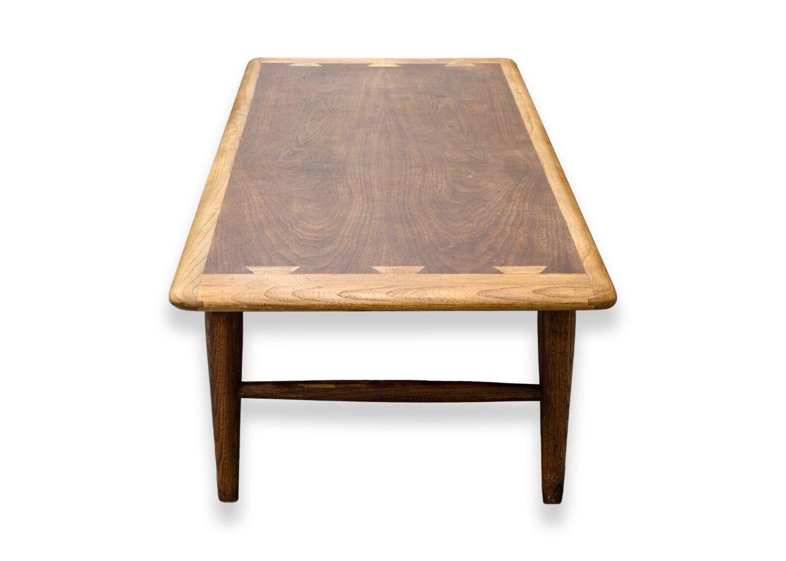 Mid-Century Modern Mid Century Modern Lane Walnut Wood Low Rectangular Coffee Table