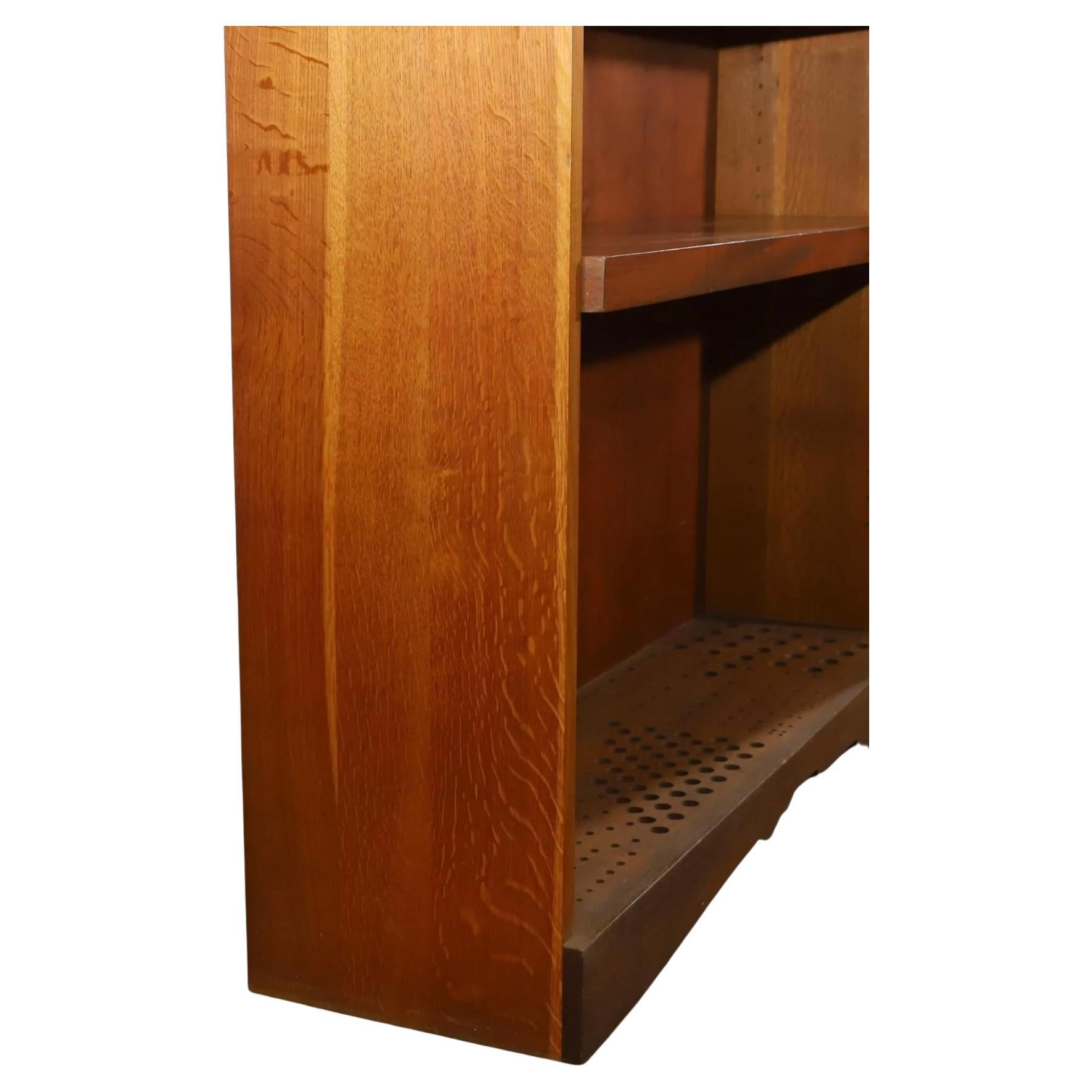 20th Century Mid-Century Modern Large 4 Shelf Bookcase Cherry Oak American Studio Craft For Sale
