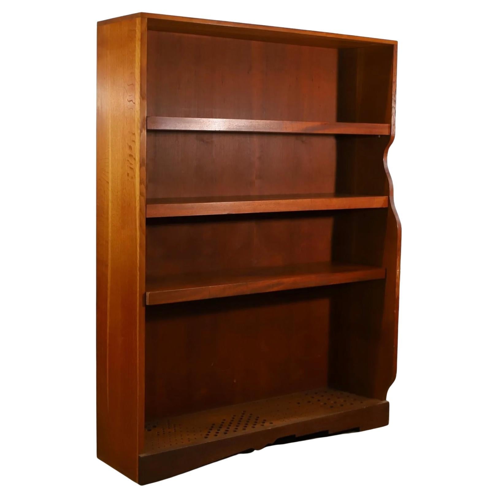 Mid-Century Modern Large 4 Shelf Bookcase Cherry Oak American Studio Craft For Sale