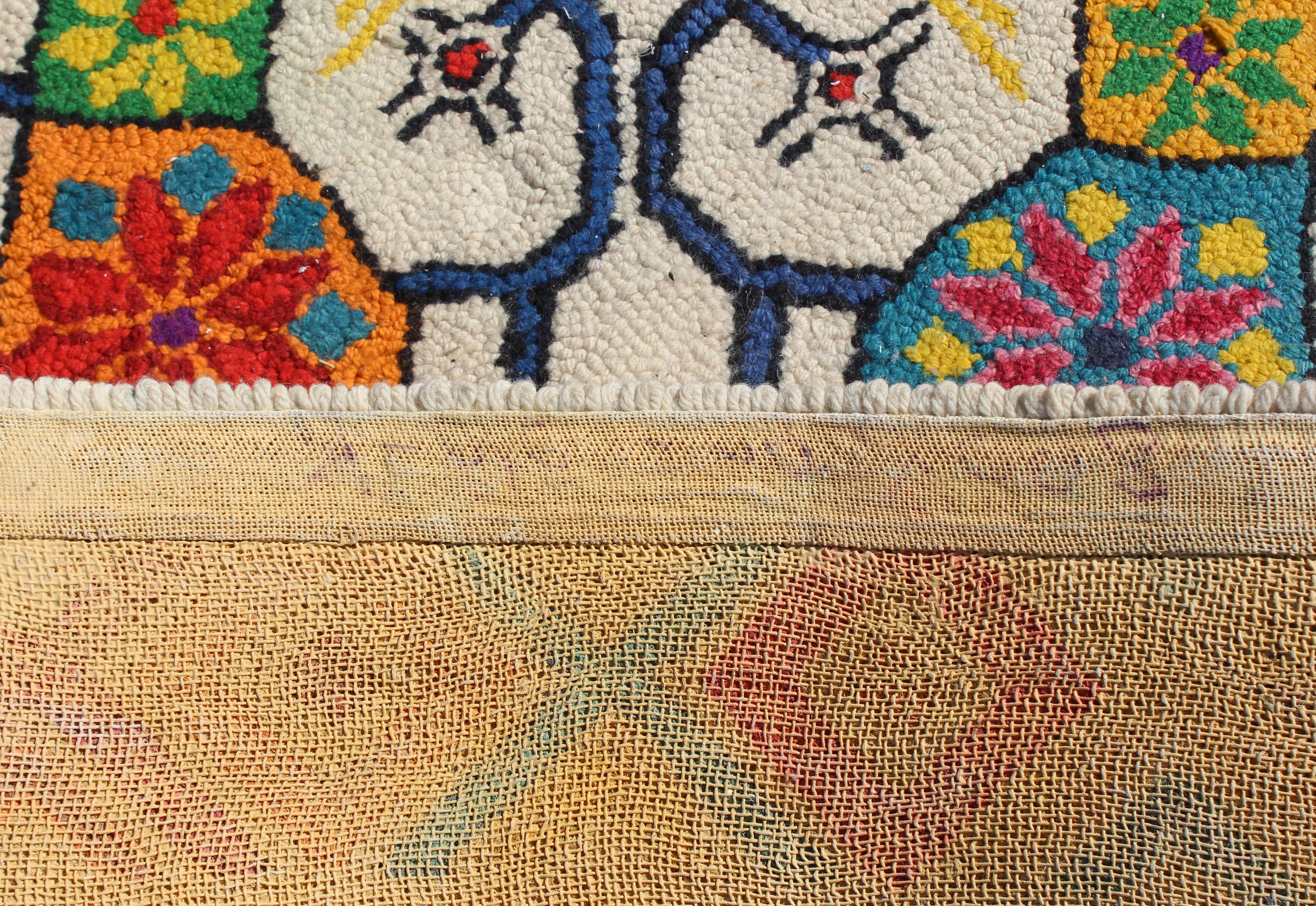 Tapis moderne du milieu du siècle:: grand tapis mexicain Boho Tribal coloré Bon état à Keego Harbor, MI