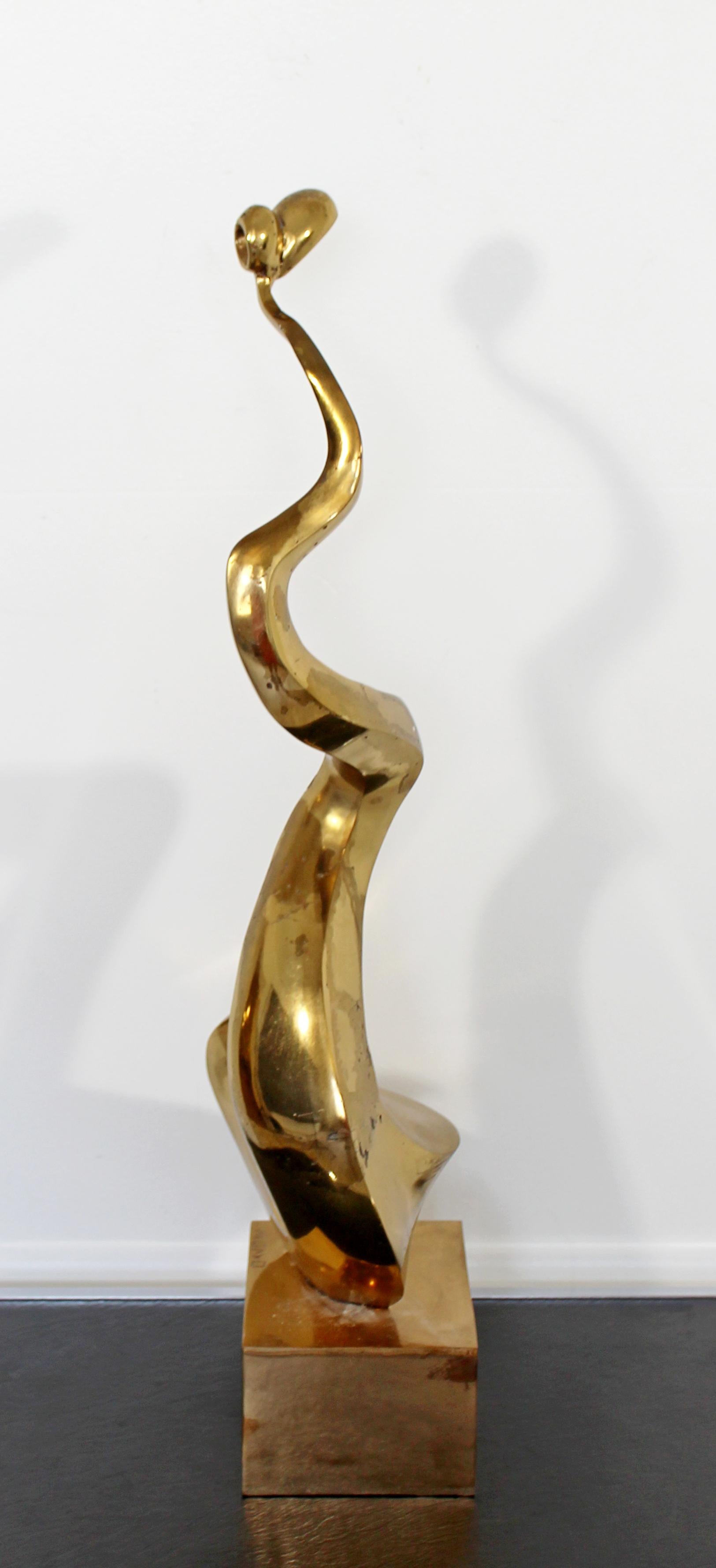 Mid-Century Modern Large Abstract Bronze Table Sculpture Signed Prince Monyo 3