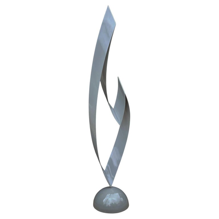 MidCentury Modern Large Abstract Floor Sculpture in Grey by Curtis Jere For Sale at 1stDibs