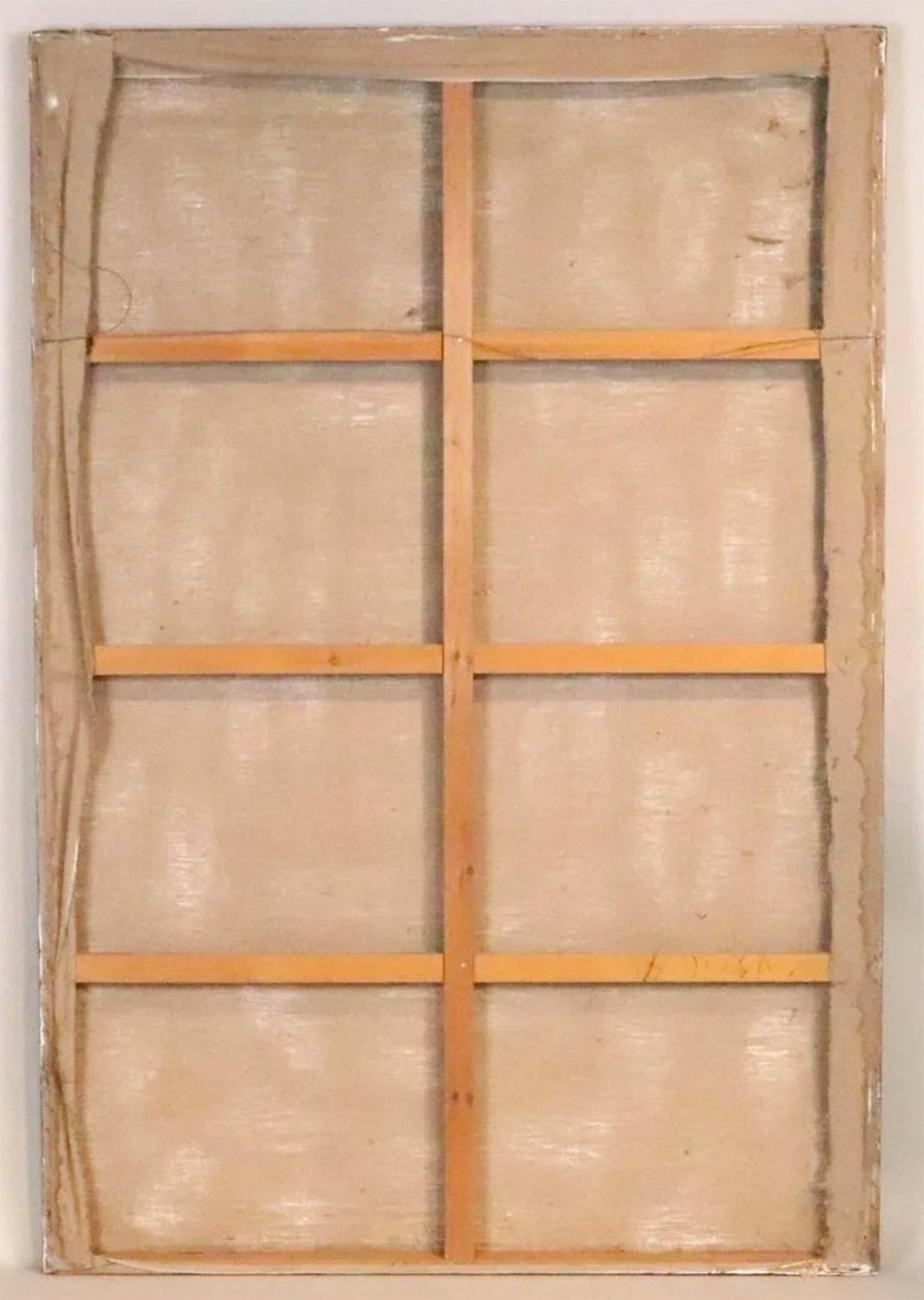 Großes abstraktes geometrisches Kunstwerk, Ölgemälde auf Leinwand, Mid-Century Modern, Kunst im Angebot 2