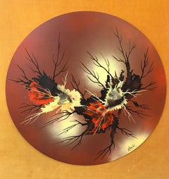 Mid-Century Modern Signed Large Abstract Mancini Painting