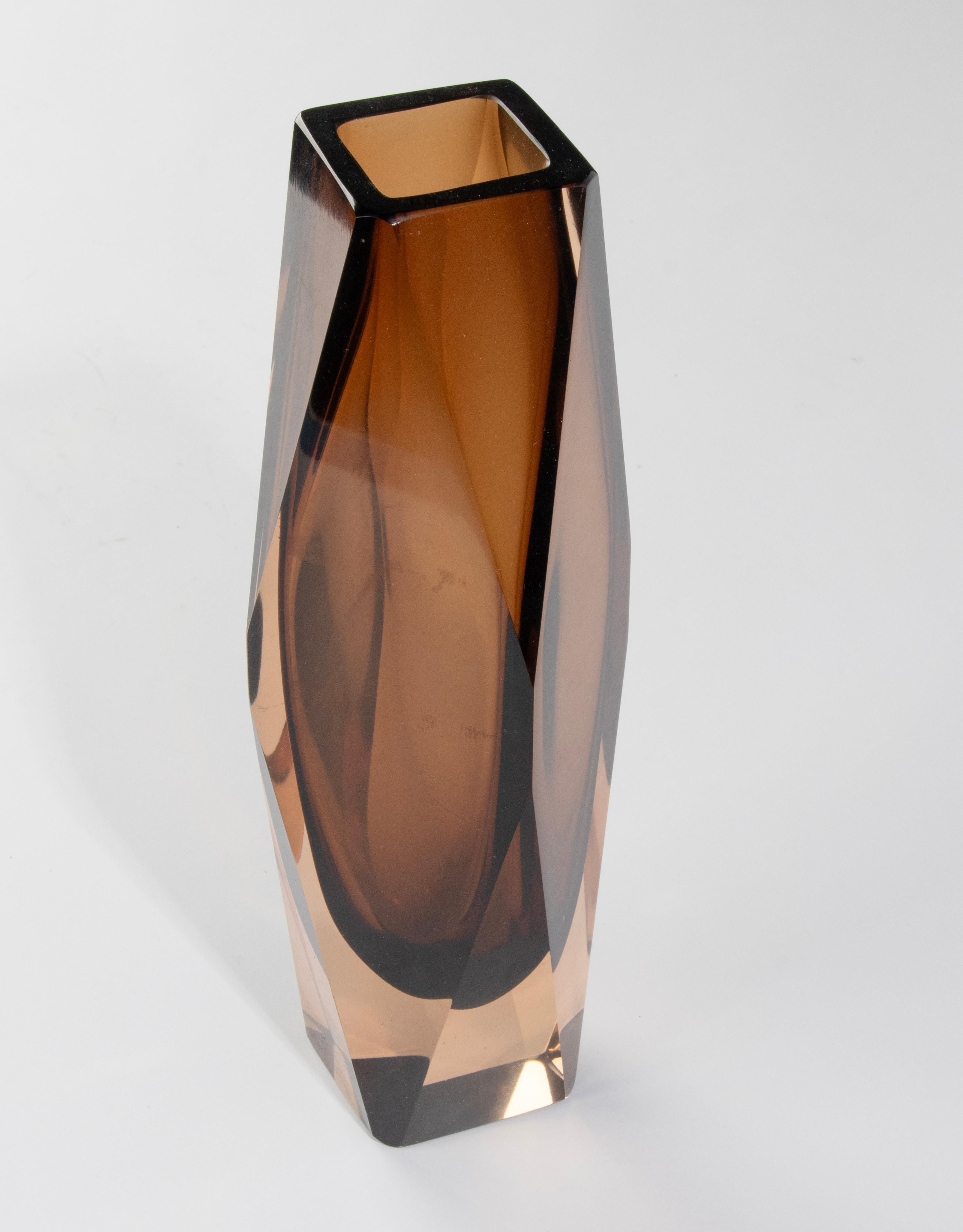 Mid-Century Modern Large Art Glass Sommerso Vase - Flavio Poli  For Sale 6