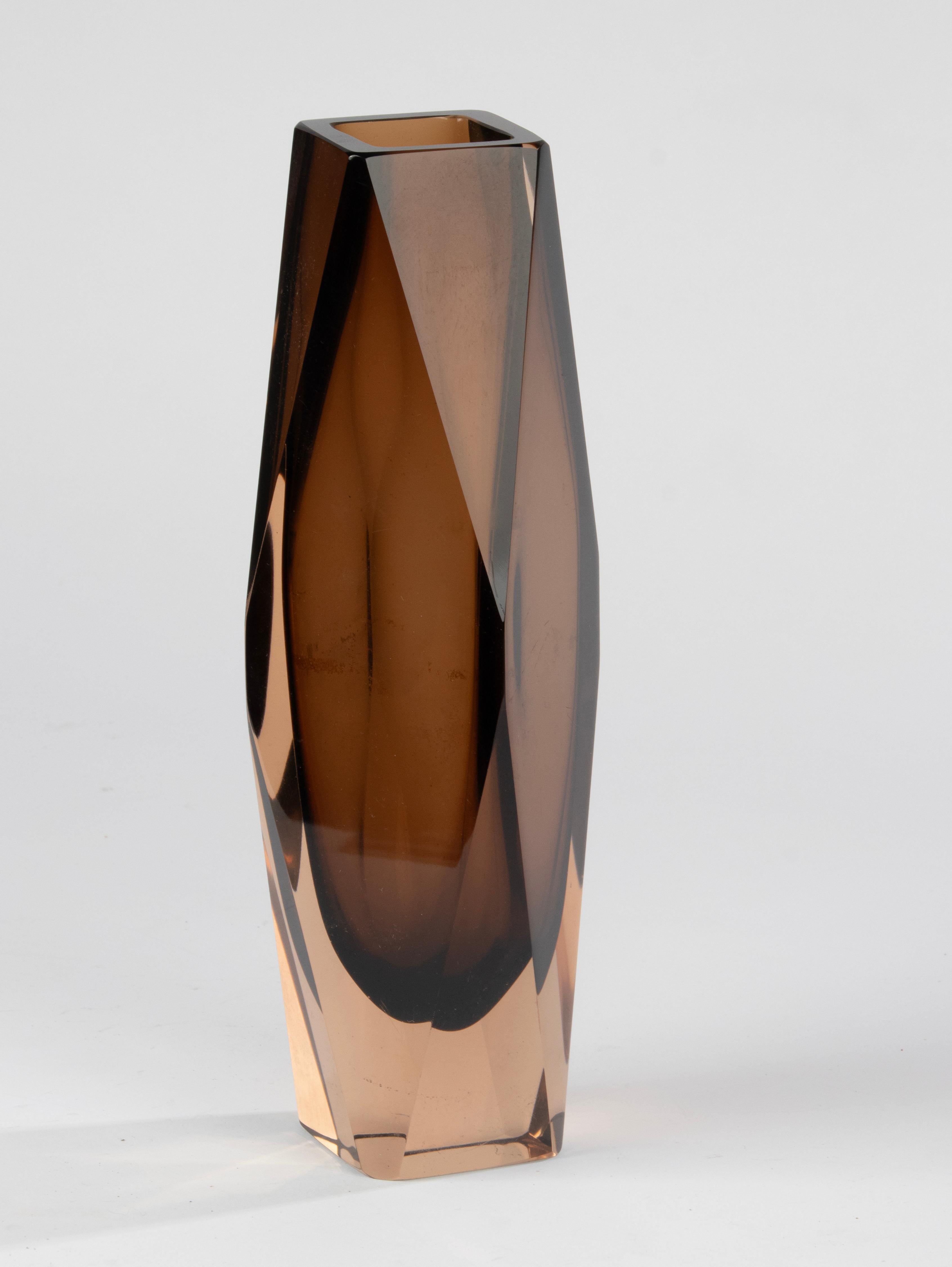 Mid-Century Modern Large Art Glass Sommerso Vase - Flavio Poli  For Sale 7