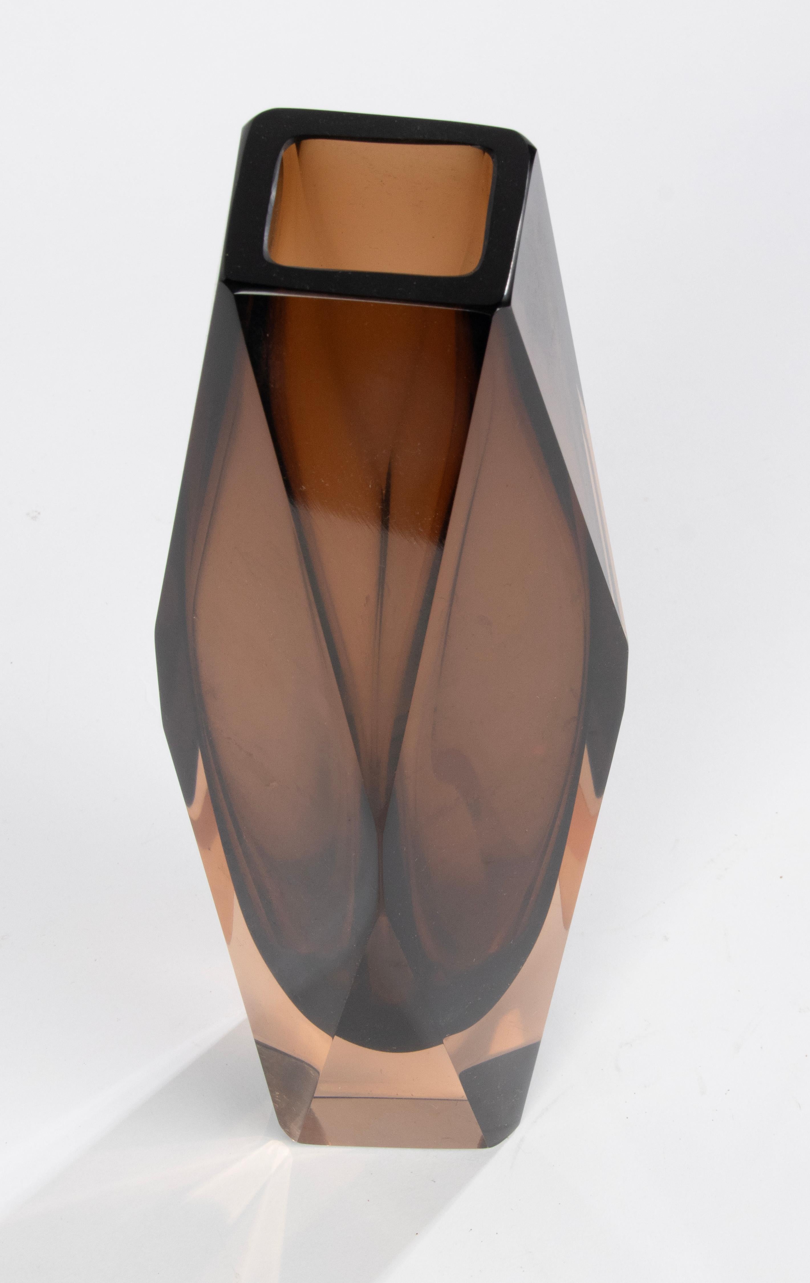 Mid-20th Century Mid-Century Modern Large Art Glass Sommerso Vase - Flavio Poli  For Sale