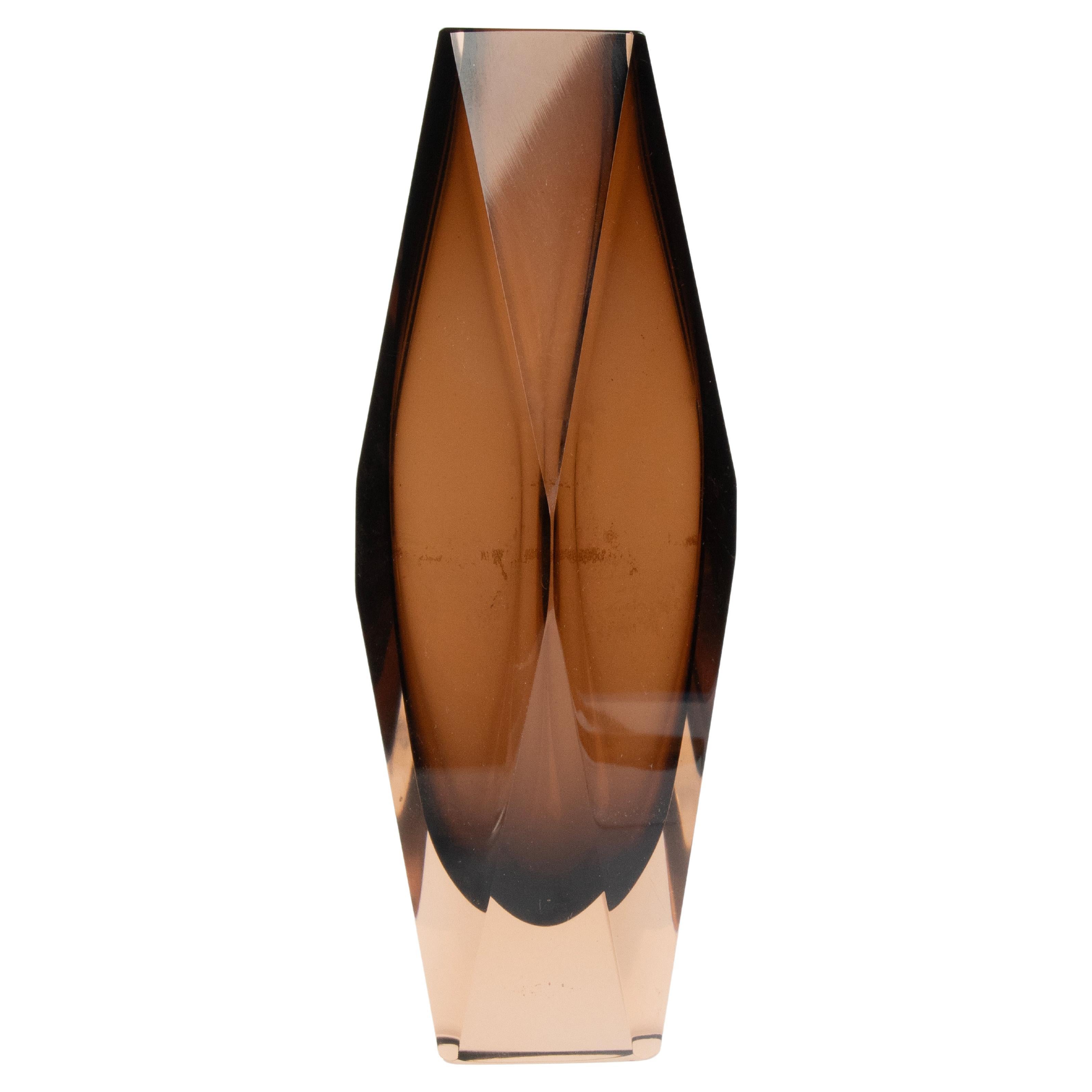 Mid-Century Modern Large Art Glass Sommerso Vase - Flavio Poli