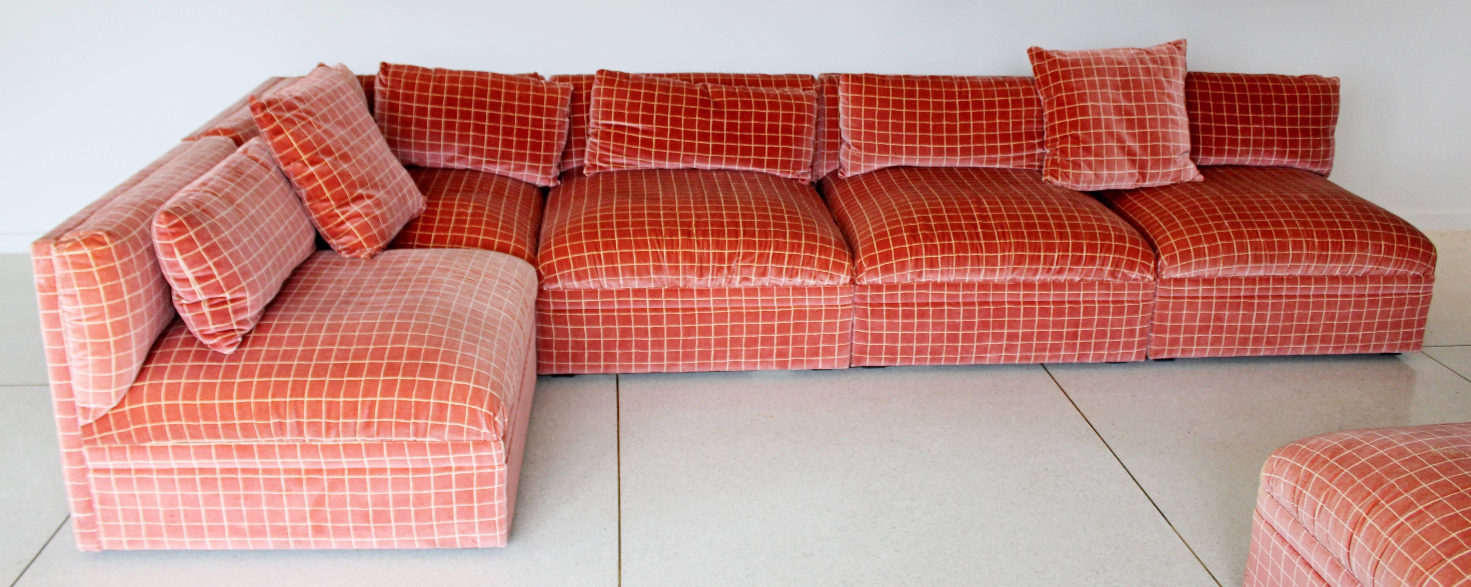 Mid-Century Modern Large Baughman Directional Nine-Piece Sectional Sofa, 1970s 1