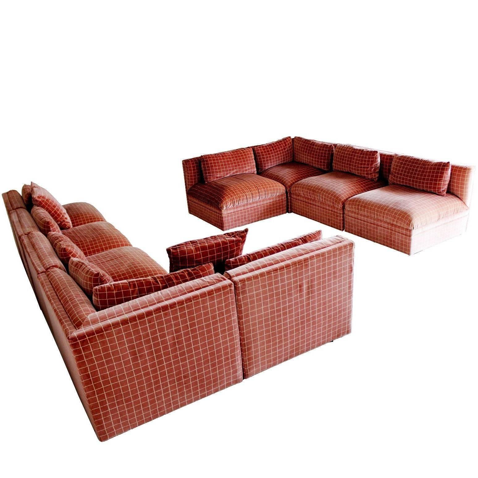 Mid-Century Modern Large Baughman Directional Nine-Piece Sectional Sofa, 1970s