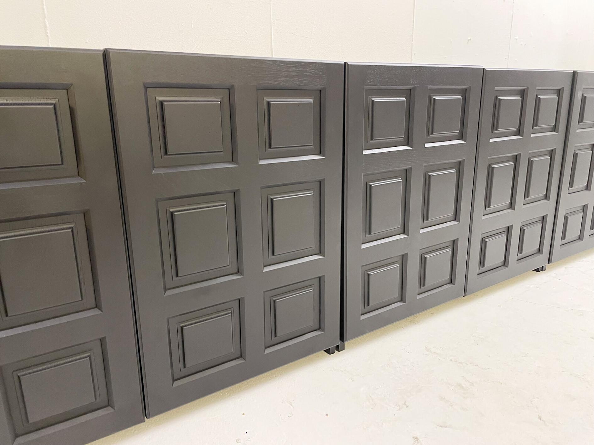 Mid-Century Modern Large Black Brutalist Sideboard.