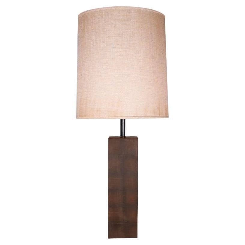 Mid-Century Modern Large Block Table Lamp Milo Baughman Style