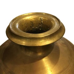 Mid-Century Modern Large Brass  Banded Vessel