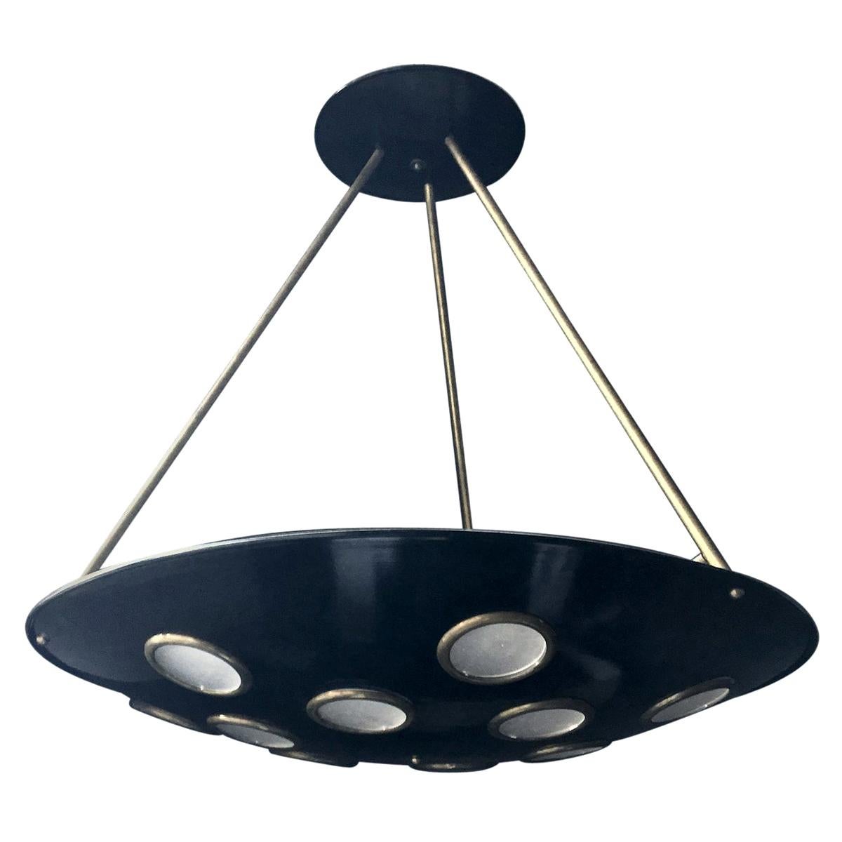 mid century modern brass chandelier