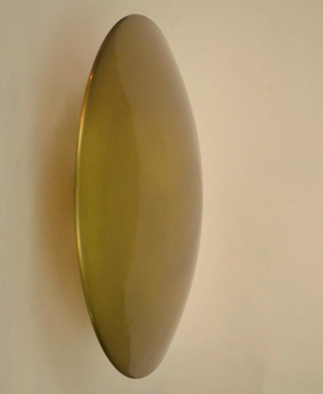 German Mid-Century Modern Large Brass Flush Mount Ceiling / Wall Light, Florian Schulz