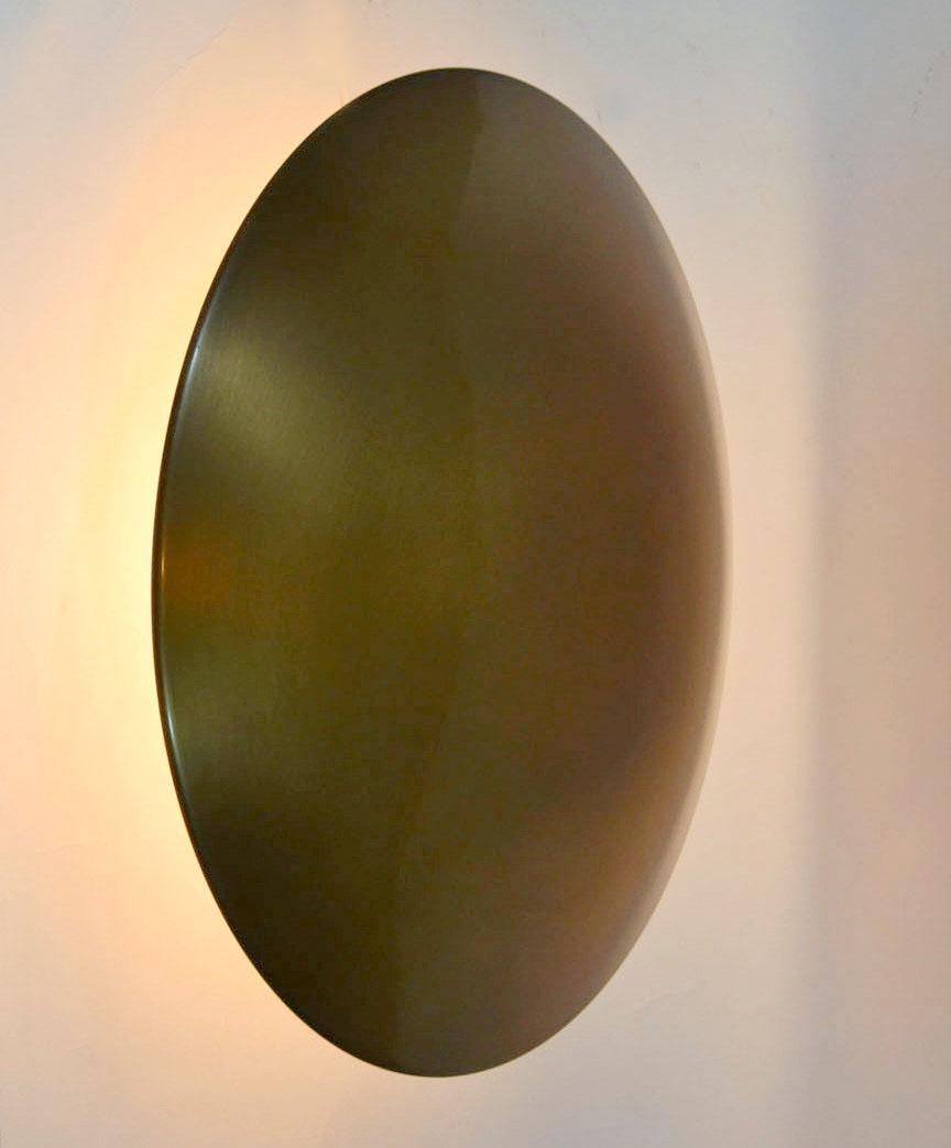 Mid-Century Modern Large Brass Flush Mount Ceiling / Wall Light, Florian Schulz In Excellent Condition In London, GB