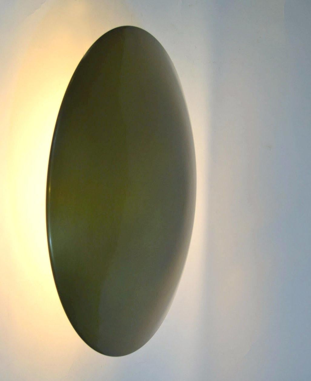 Mid-Century Modern Large Brass Flush Mount Ceiling / Wall Light, Florian Schulz 1