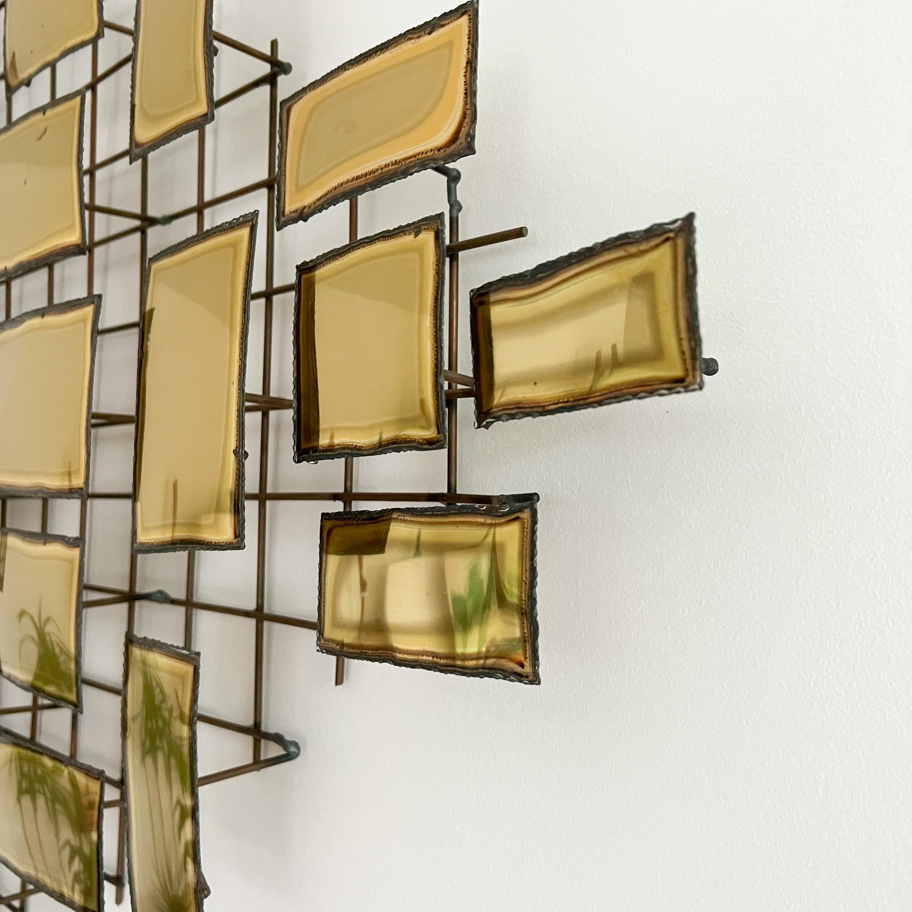 MidCentury Modern Large Brass Metal Art For Sale at 1stDibs