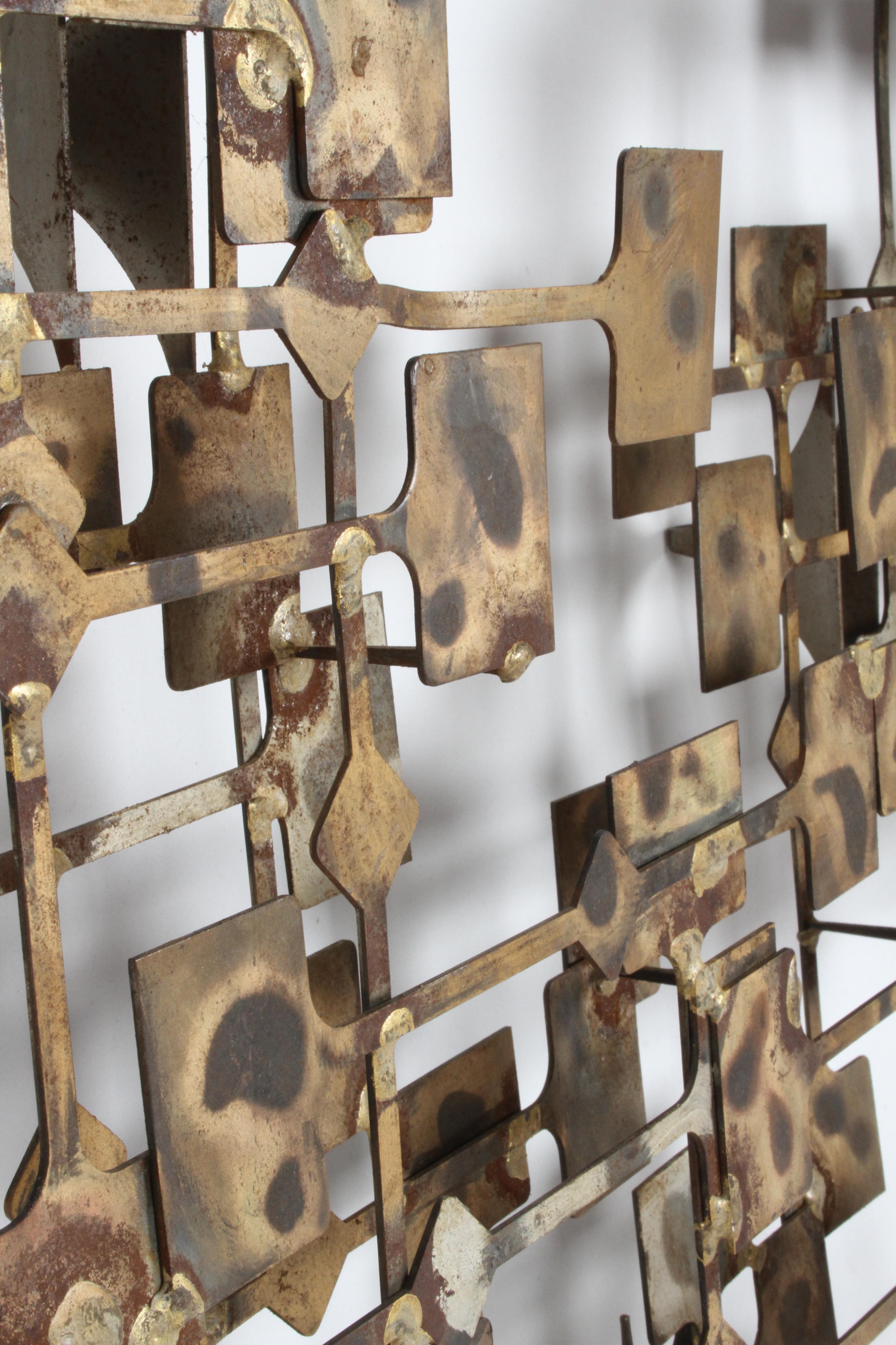 Mid-Century Modern Large Brutalist Nail Wall Sculpture by Artist Marc Weinstein 6