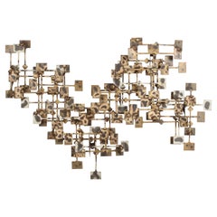 Mid-Century Modern Large Brutalist Nail Wall Sculpture by Artist Marc Weinstein