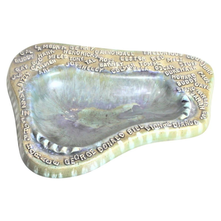 MidCentury Modern Large Ceramic Holland Molds Jazz Musician Inspired Ashtray For Sale at 1stDibs