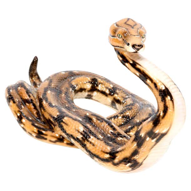Mid-Century Modern Large Ceramic Rattle Snake by Ronzan Italy, 1950s ...