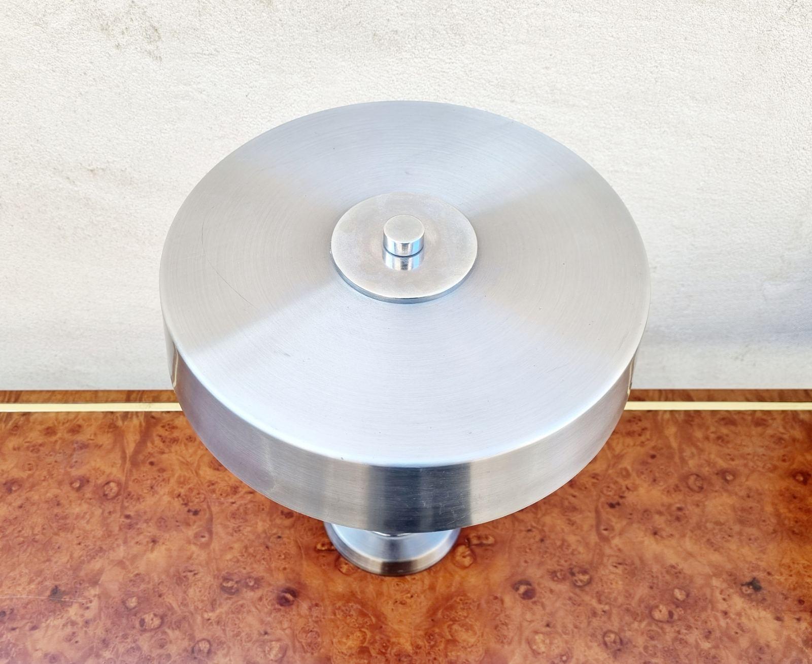 Lámpara Ministerial de Escritorio Grande Cromada Moderna de Mitad de Siglo, Italia Años 60 Aluminio en venta