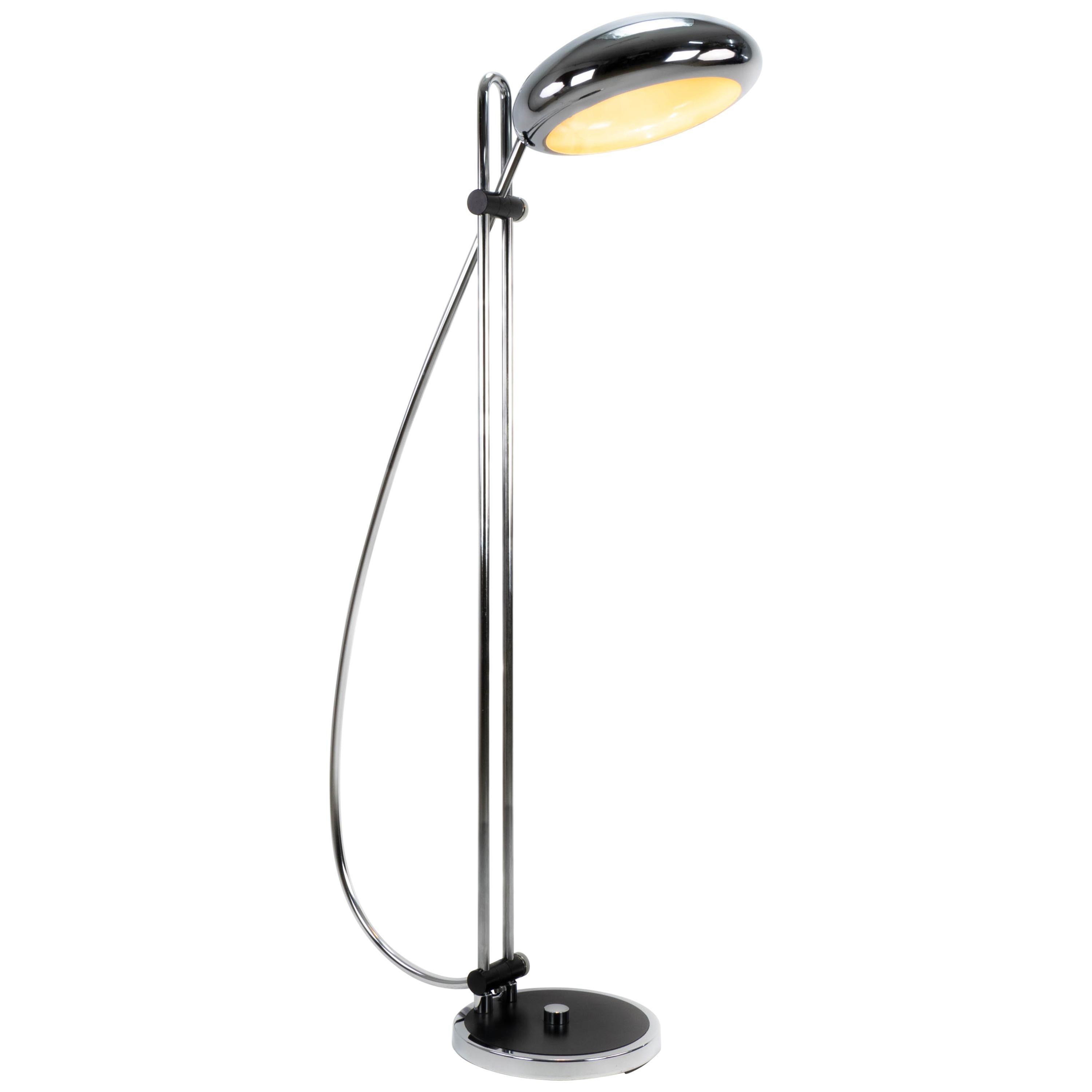 Mid-Century Modern Large Chrome Steel Italian Arc Floor Lamp by T-Pons, 1970