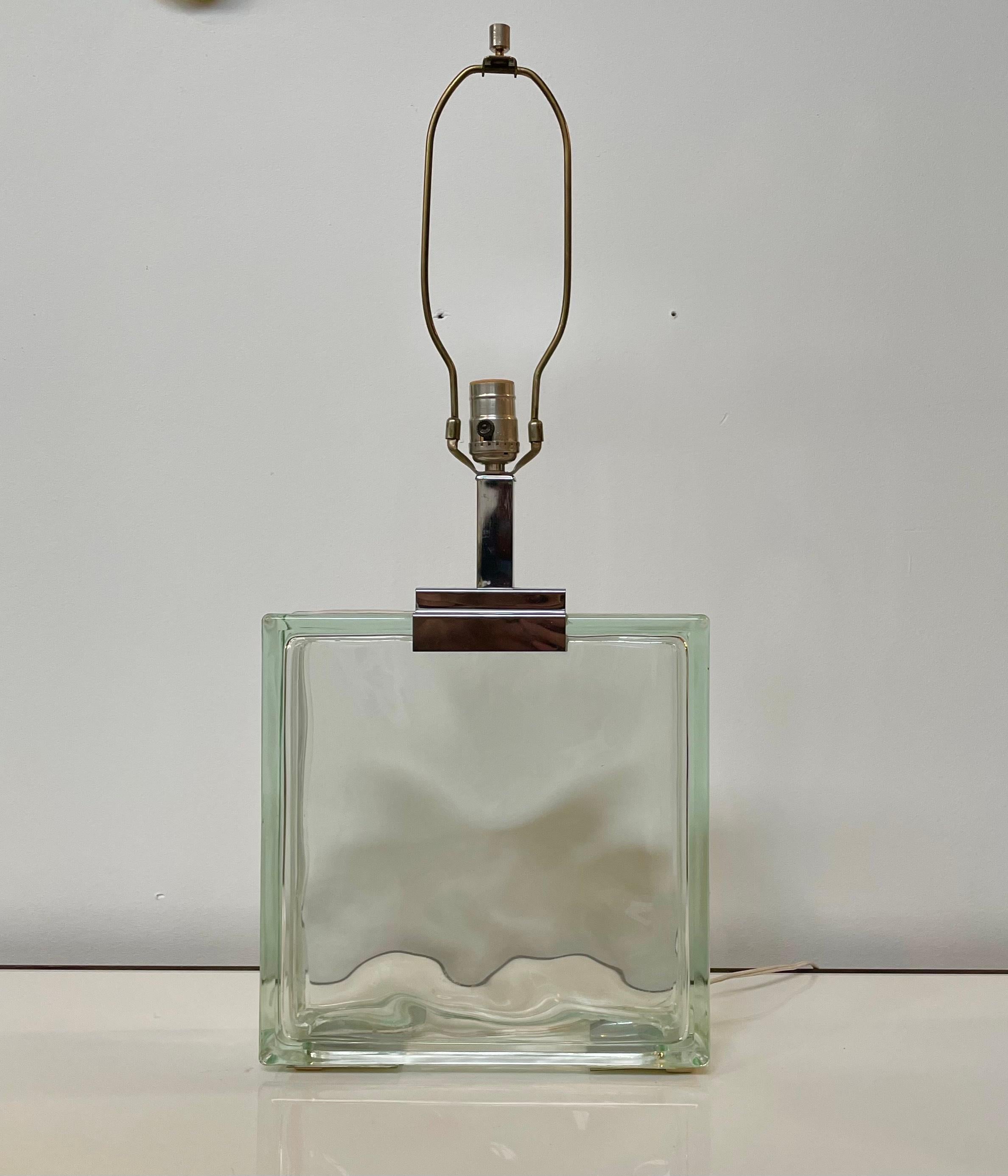 vintage glass block lamp
