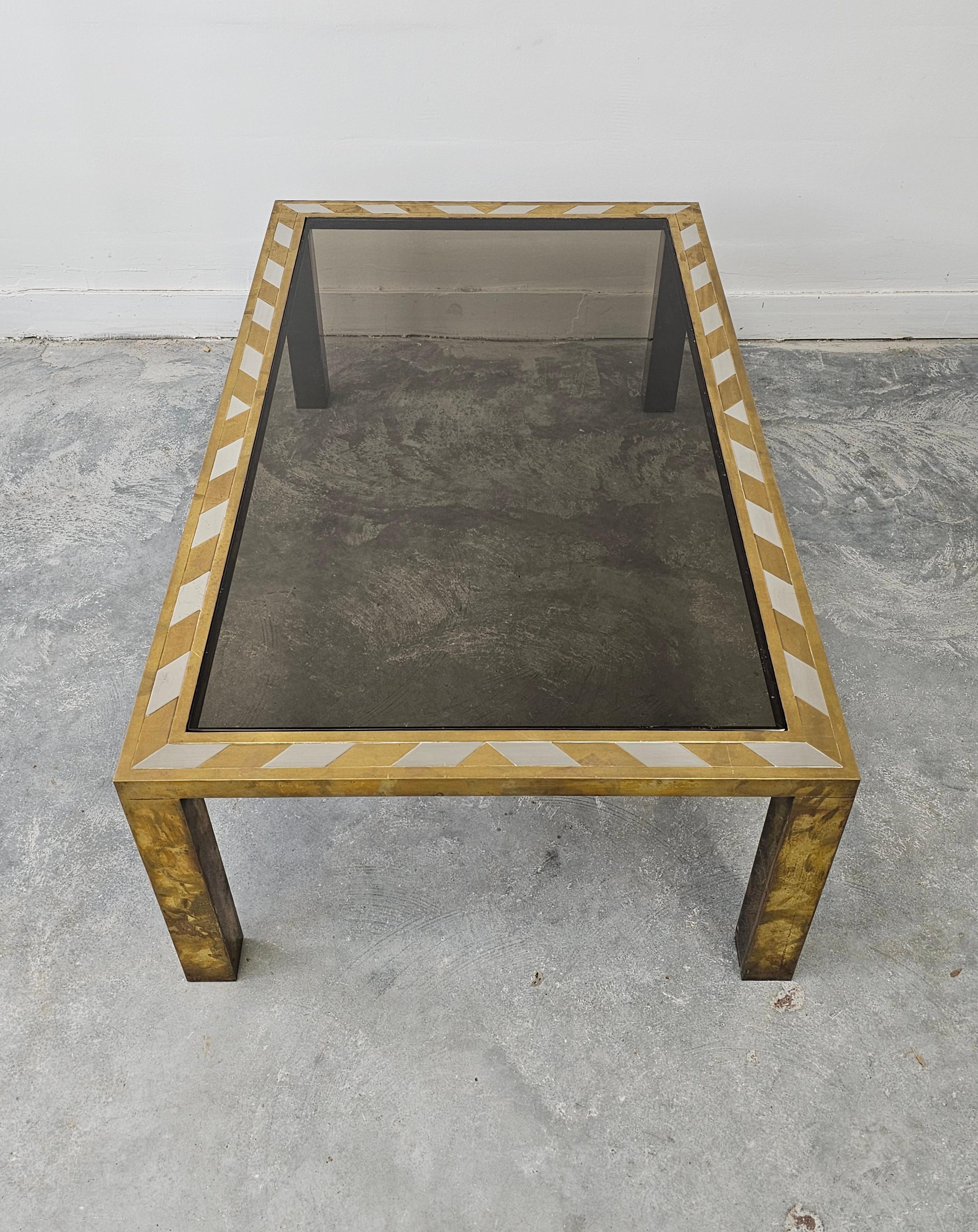 Großer Couchtisch oder Sofatisch aus Messing, Moderne der Mitte des Jahrhunderts, Italien 1970er Jahre im Angebot 6