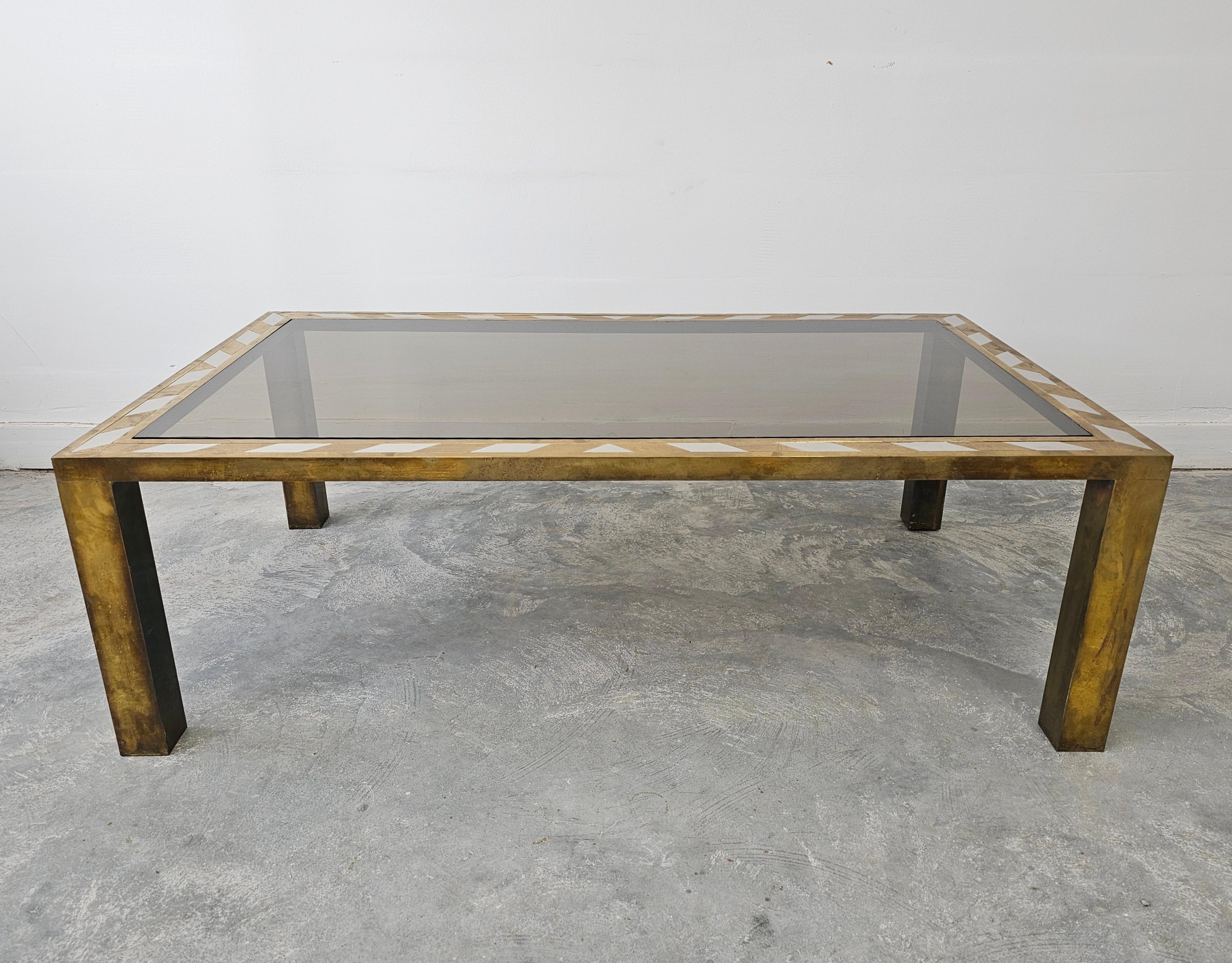 Großer Couchtisch oder Sofatisch aus Messing, Moderne der Mitte des Jahrhunderts, Italien 1970er Jahre (Italienisch) im Angebot