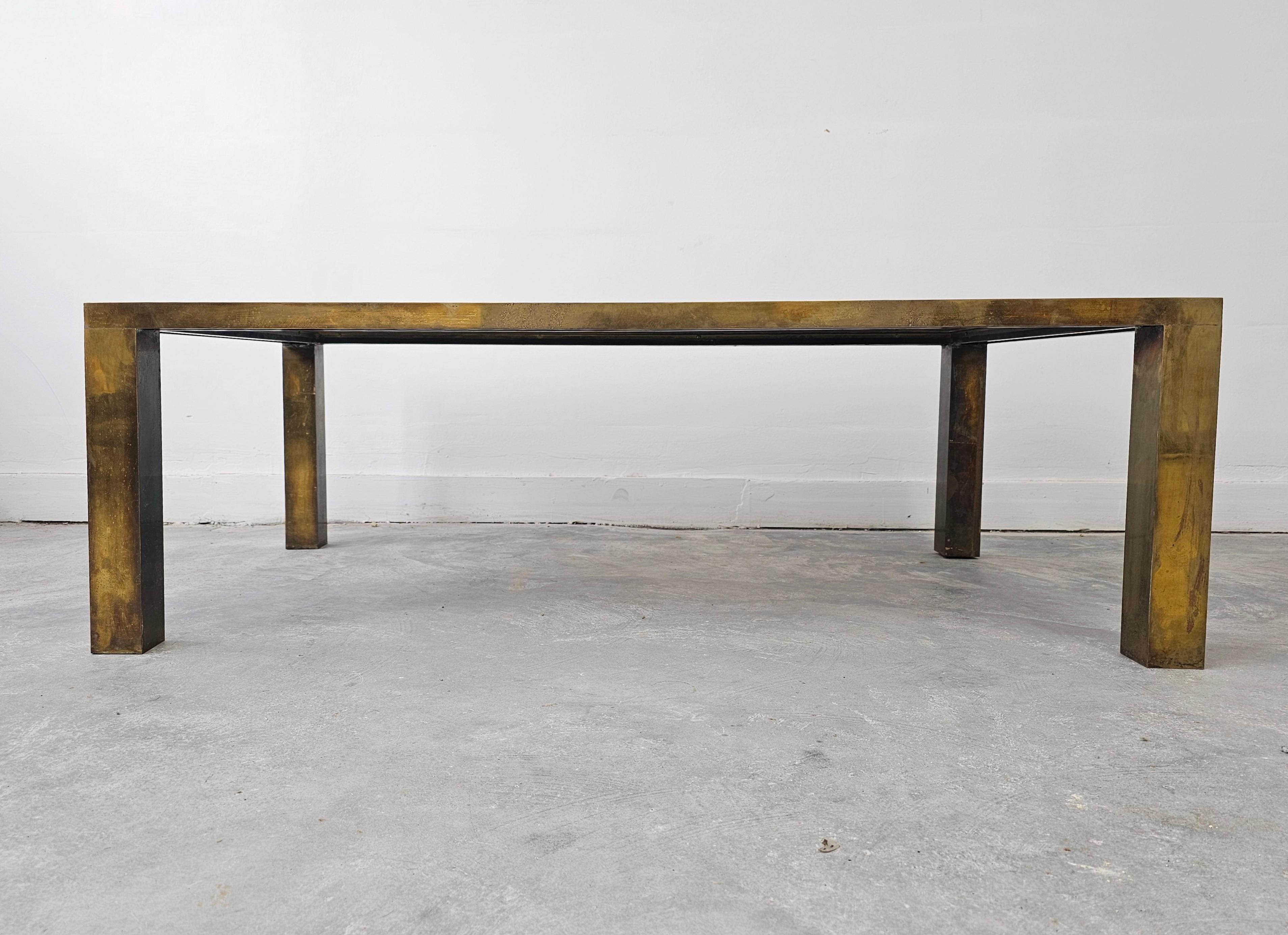 Großer Couchtisch oder Sofatisch aus Messing, Moderne der Mitte des Jahrhunderts, Italien 1970er Jahre im Zustand „Gut“ im Angebot in Beograd, RS
