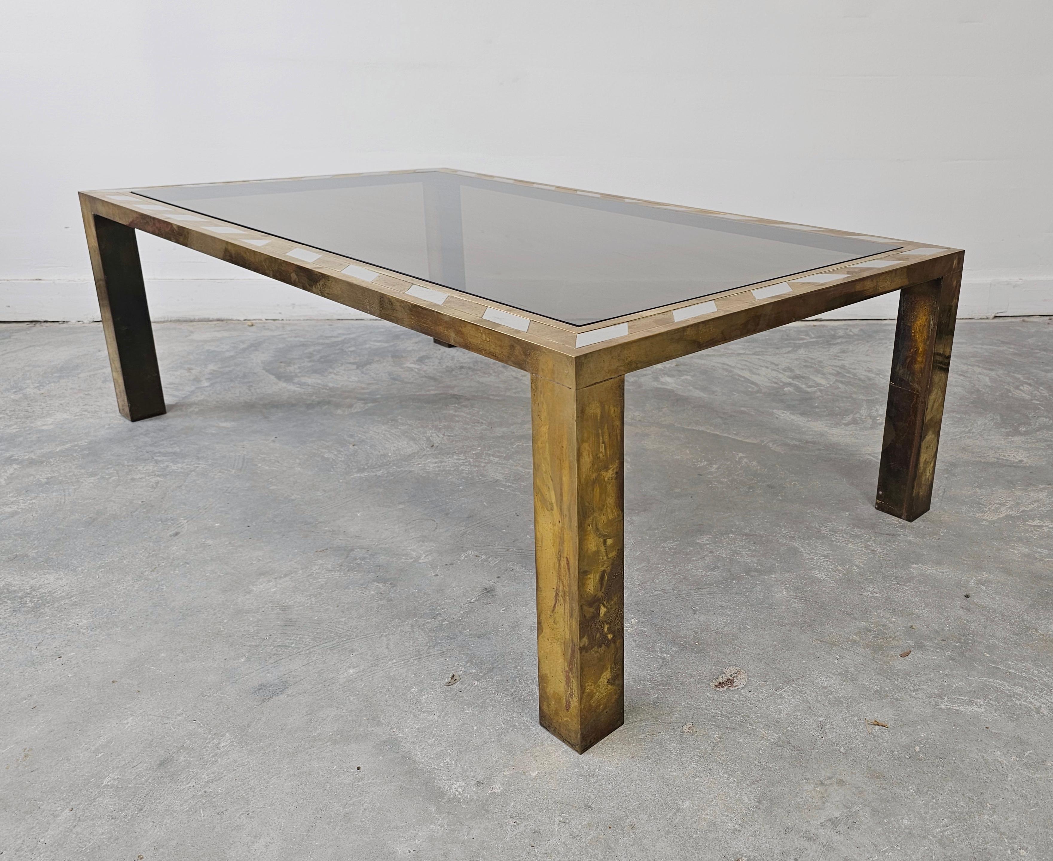 Großer Couchtisch oder Sofatisch aus Messing, Moderne der Mitte des Jahrhunderts, Italien 1970er Jahre im Angebot 2