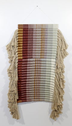 Mid-Century Modern Large Cord Fiber Wall Art Sculpture Jane Knight Style, 1970s