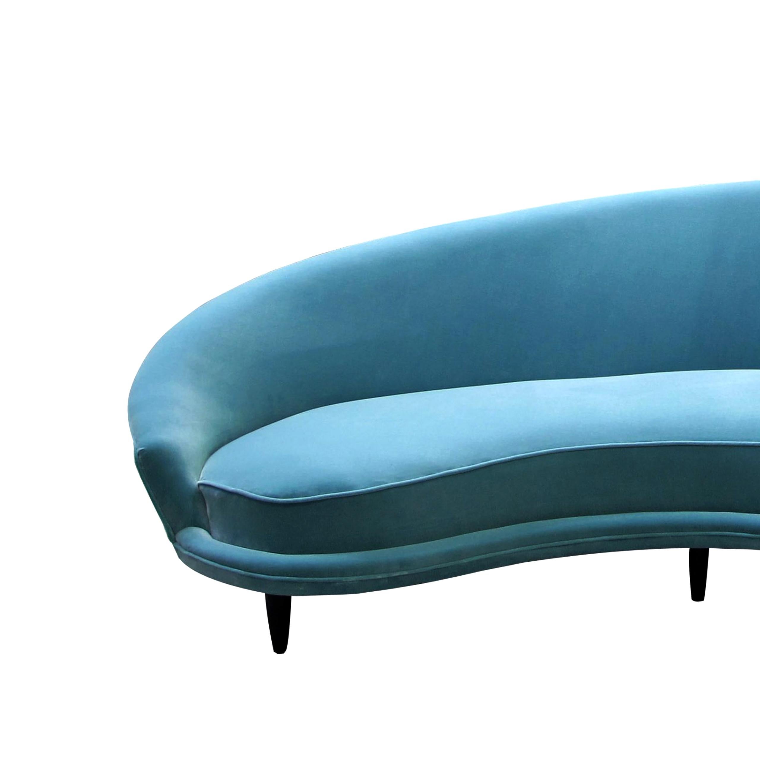 Mid-Century Modern Large Curved Sofa in the manner of Frederico Munari, Italian In Good Condition For Sale In London, GB