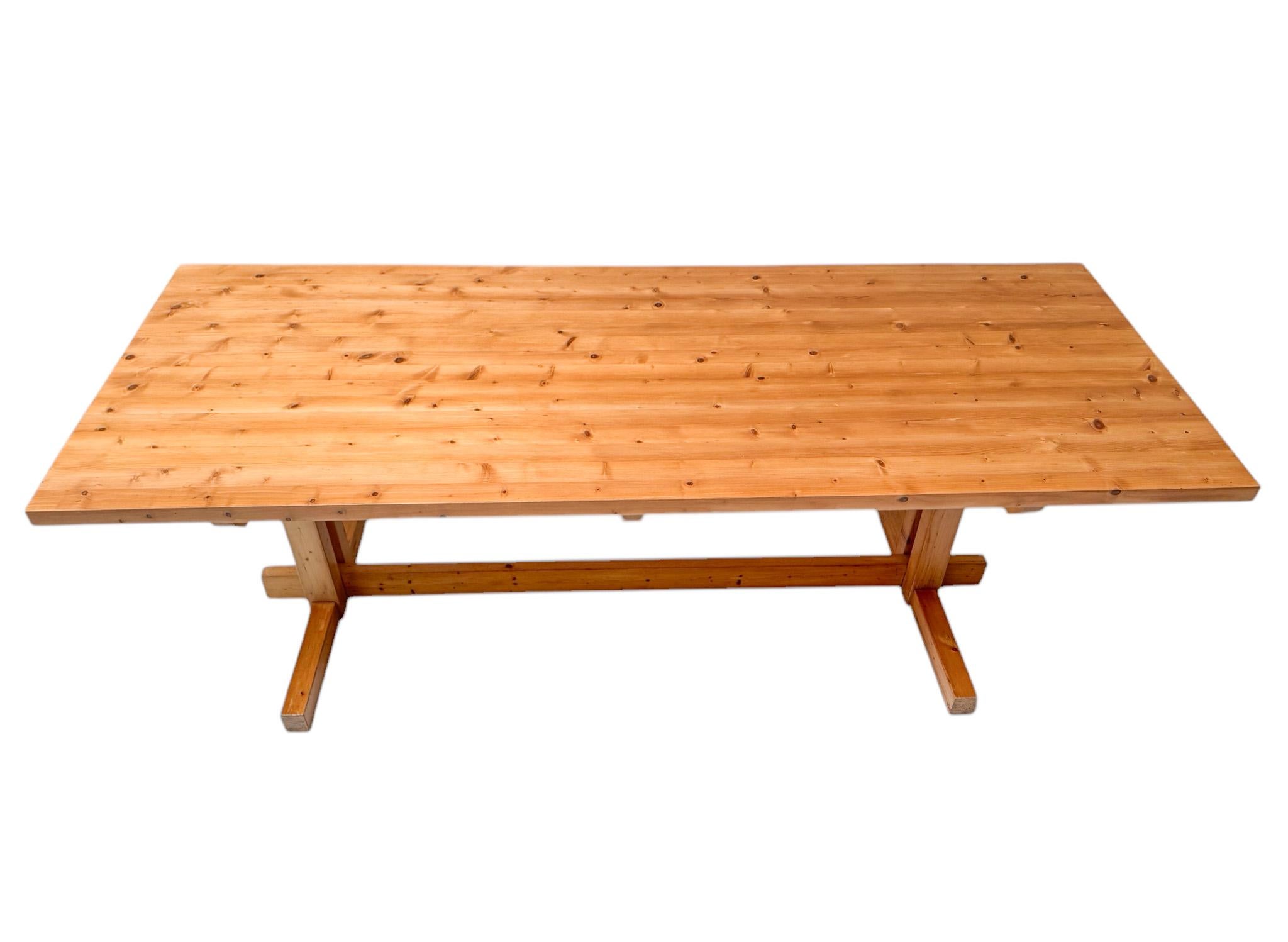 Großer Esszimmertisch, Mid-Century Modern, 1970er Jahre (Französisch) im Angebot