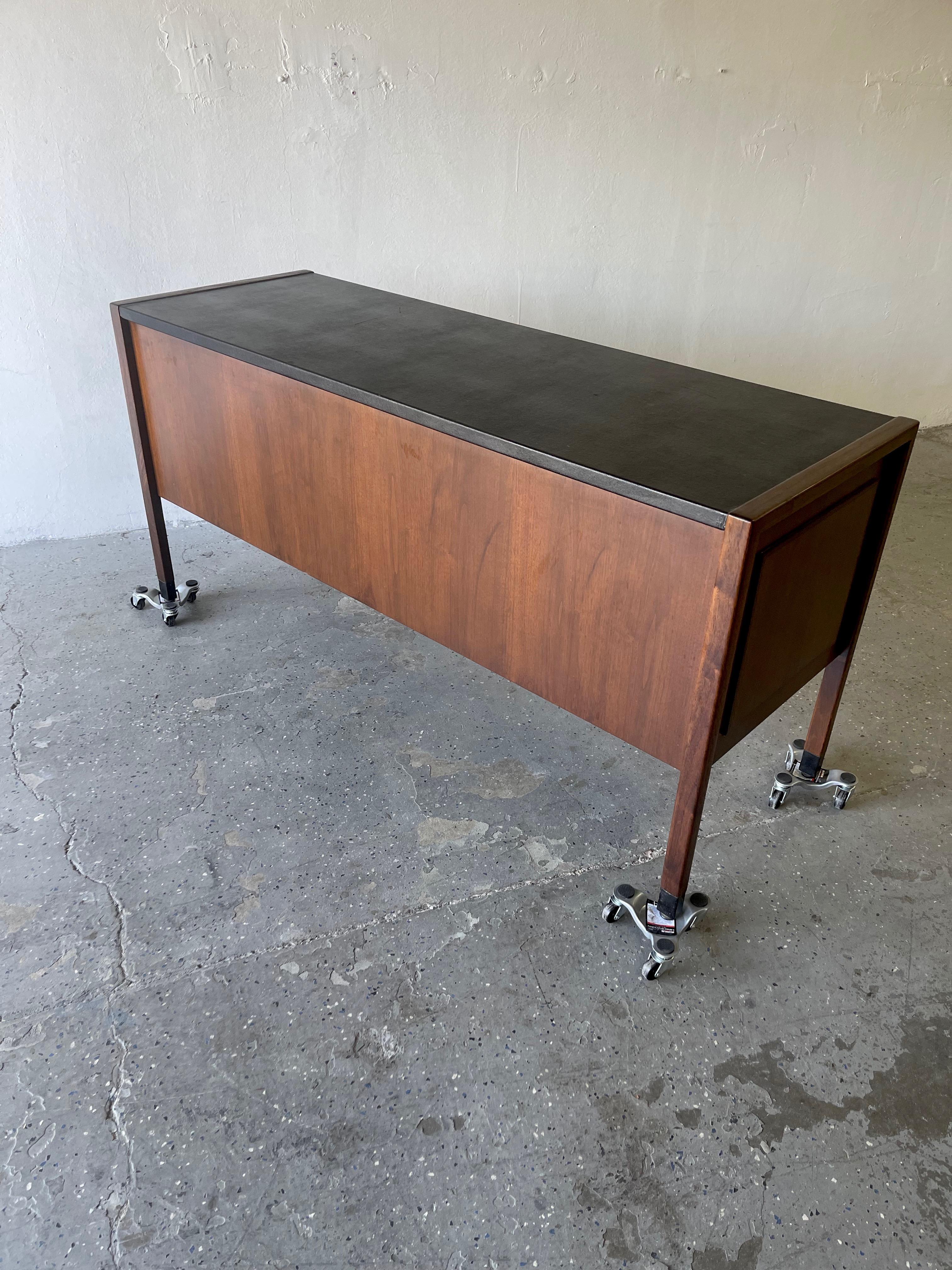 Mid-Century Modern Large Executive Desk & Credenza by Jens Risom 1