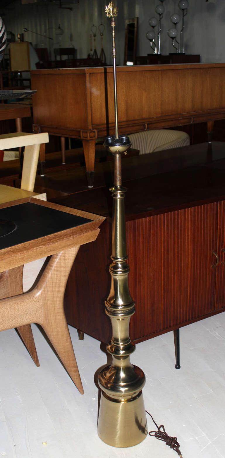 Mid-Century Modern Mid Century Modern Large Finial Turned Spike Shape Floor Lamp MINT! For Sale