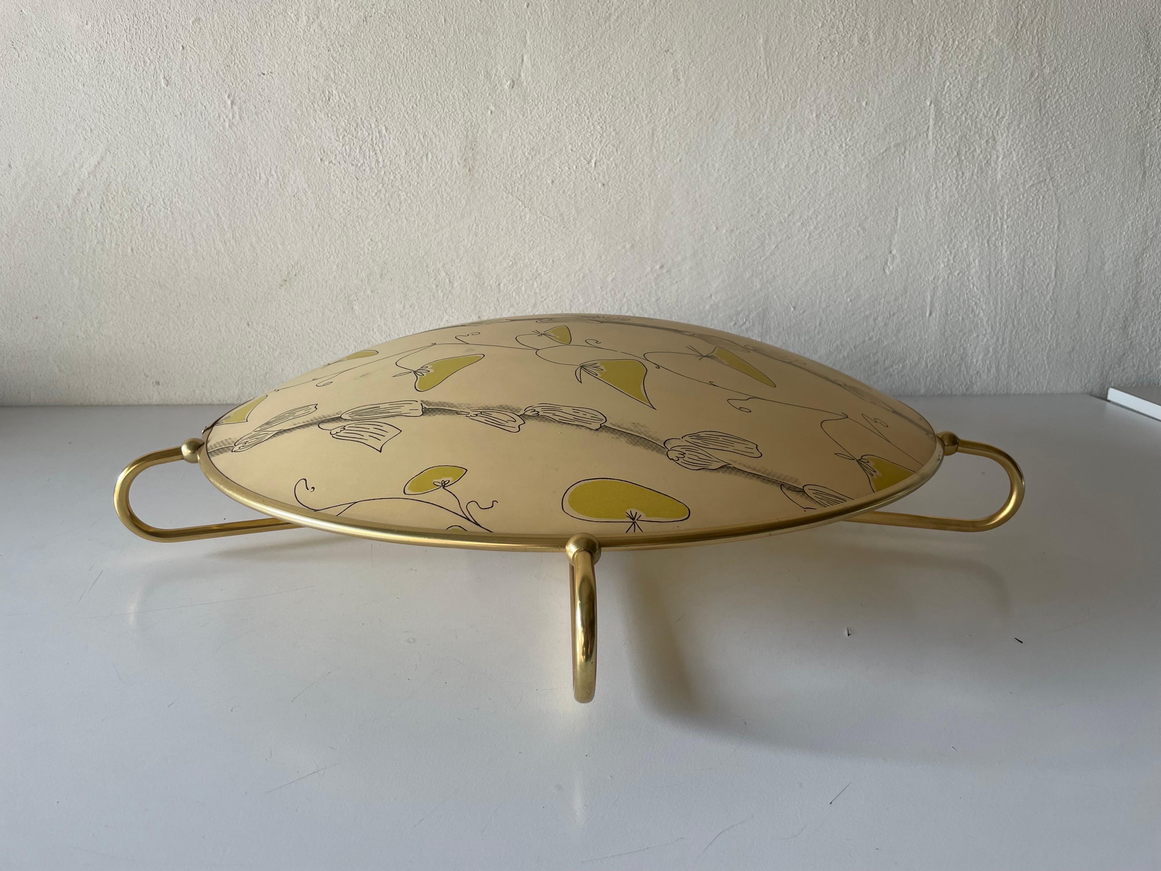 Mid-Century Modern Large Flush Mount Ceiling or Wall Lamp by Erco, 1950s Germany In Good Condition In Hagenbach, DE