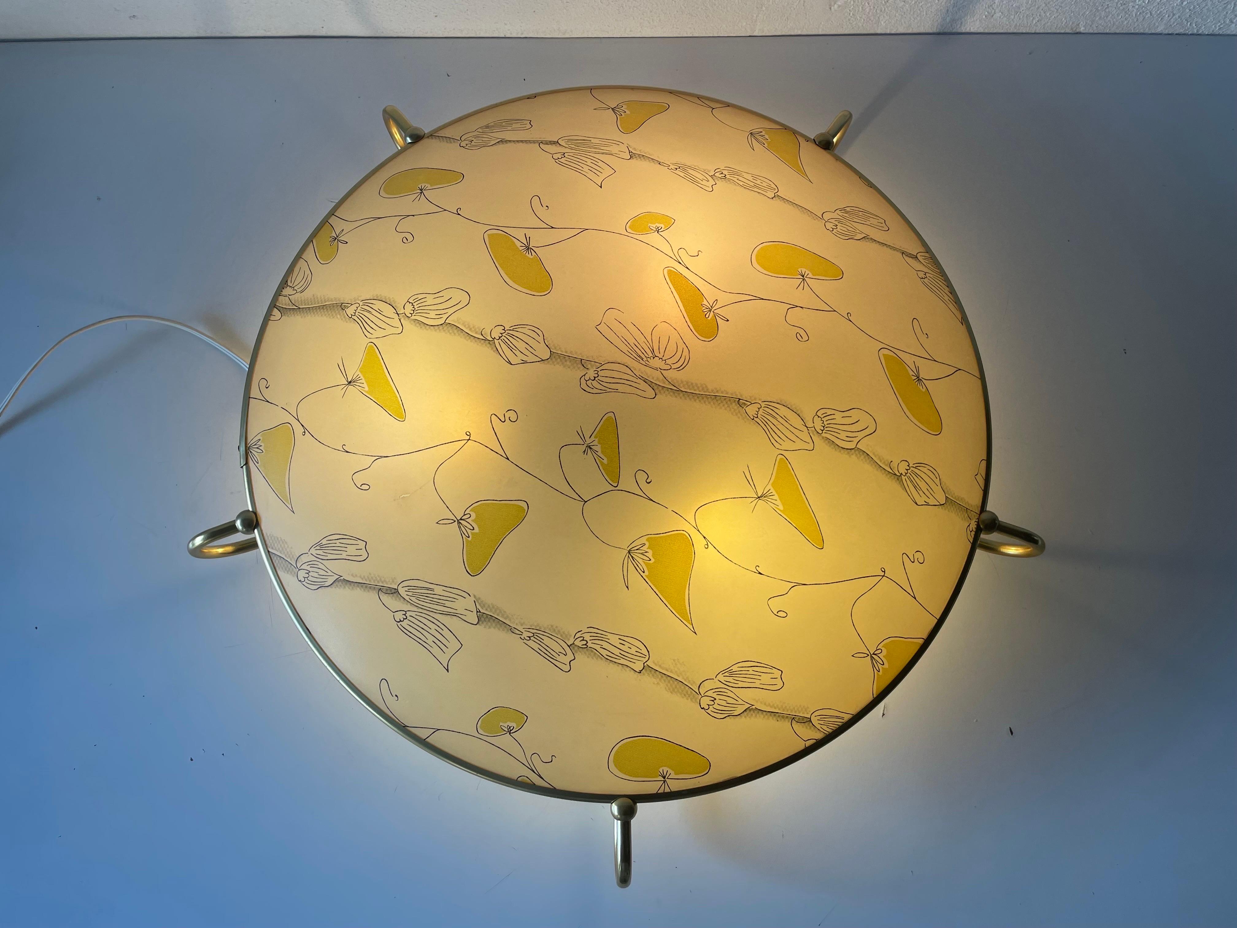 Mid-Century Modern Large Flush Mount Ceiling or Wall Lamp by Erco, 1950s Germany 2