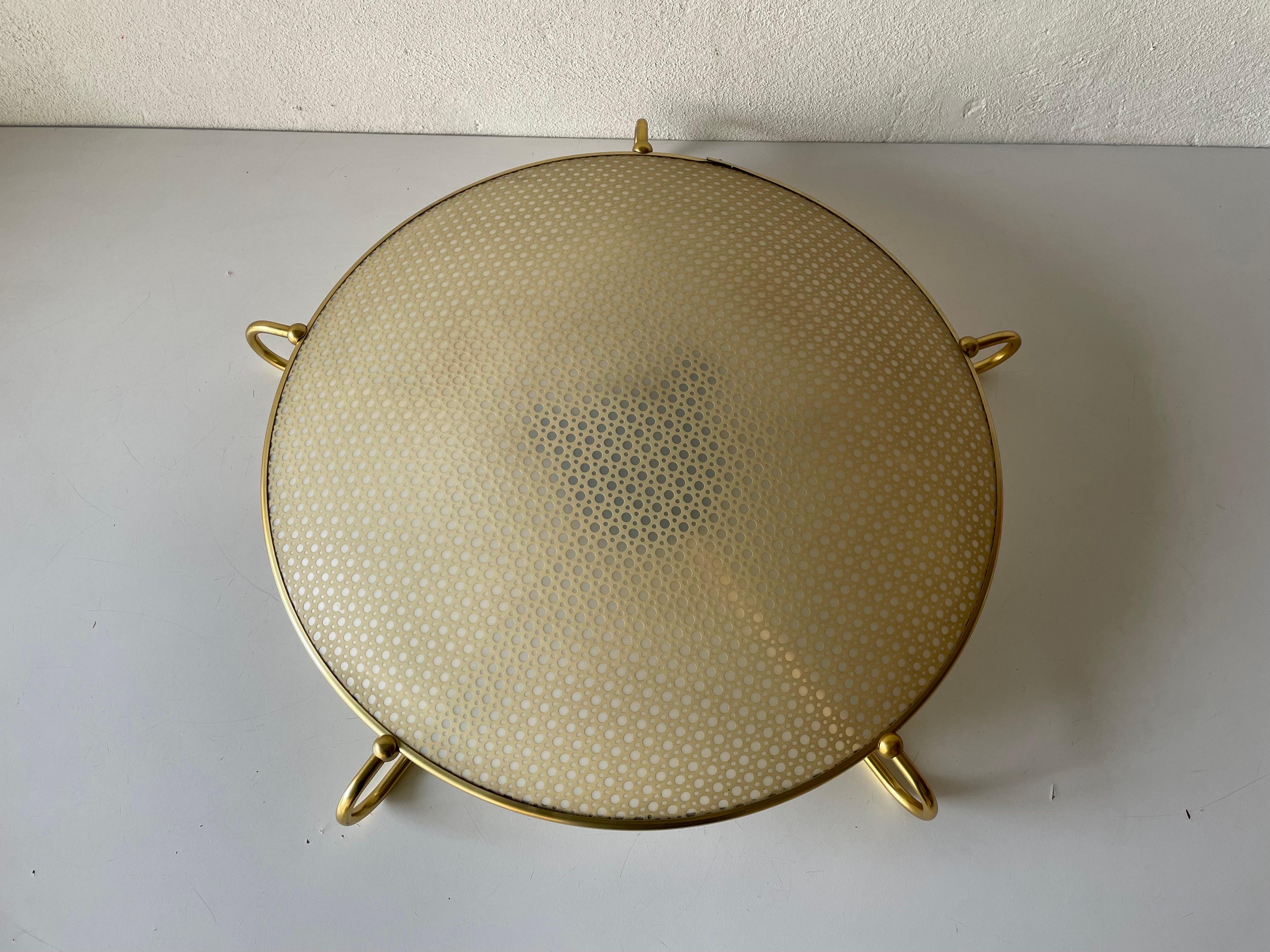 Mid Century Modern Large Flush Mount or Ceiling Lamp by Erco, 1950s Germany In Good Condition In Hagenbach, DE