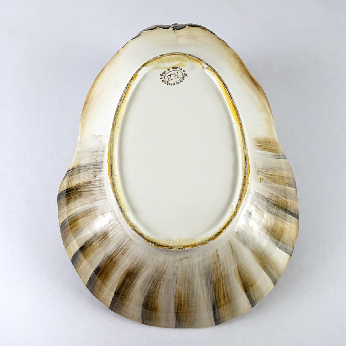 Mid-Century Modern Large Italian Ceramic Turkey Platter Signed by R. Blanche 2