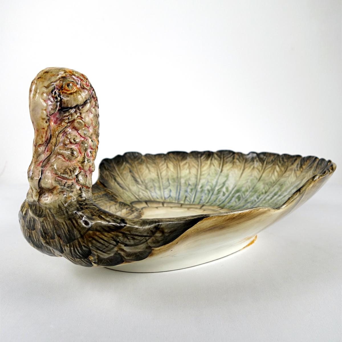 Gorgeous ceramic platter to serve turkey in great Italian style. 
It is decorated by hand (