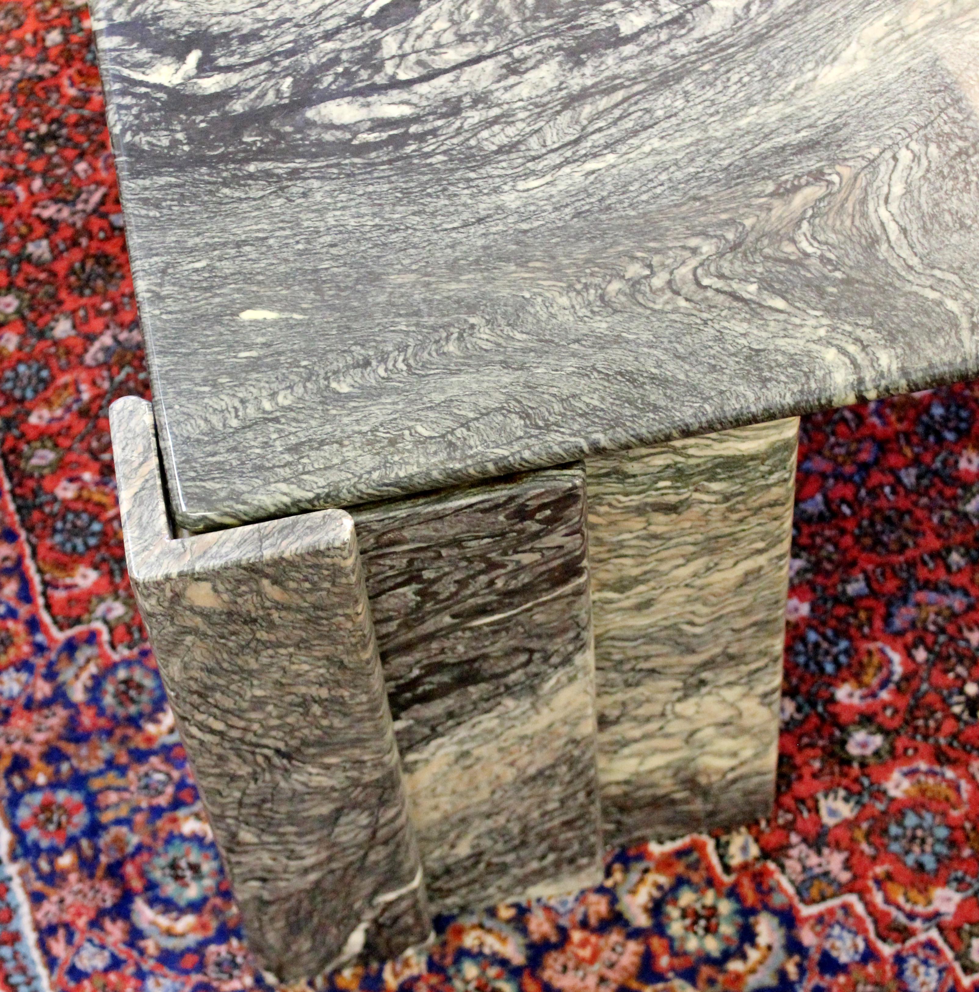 Mid-Century Modern Large Italian Marble Eye Shaped Coffee Table 3