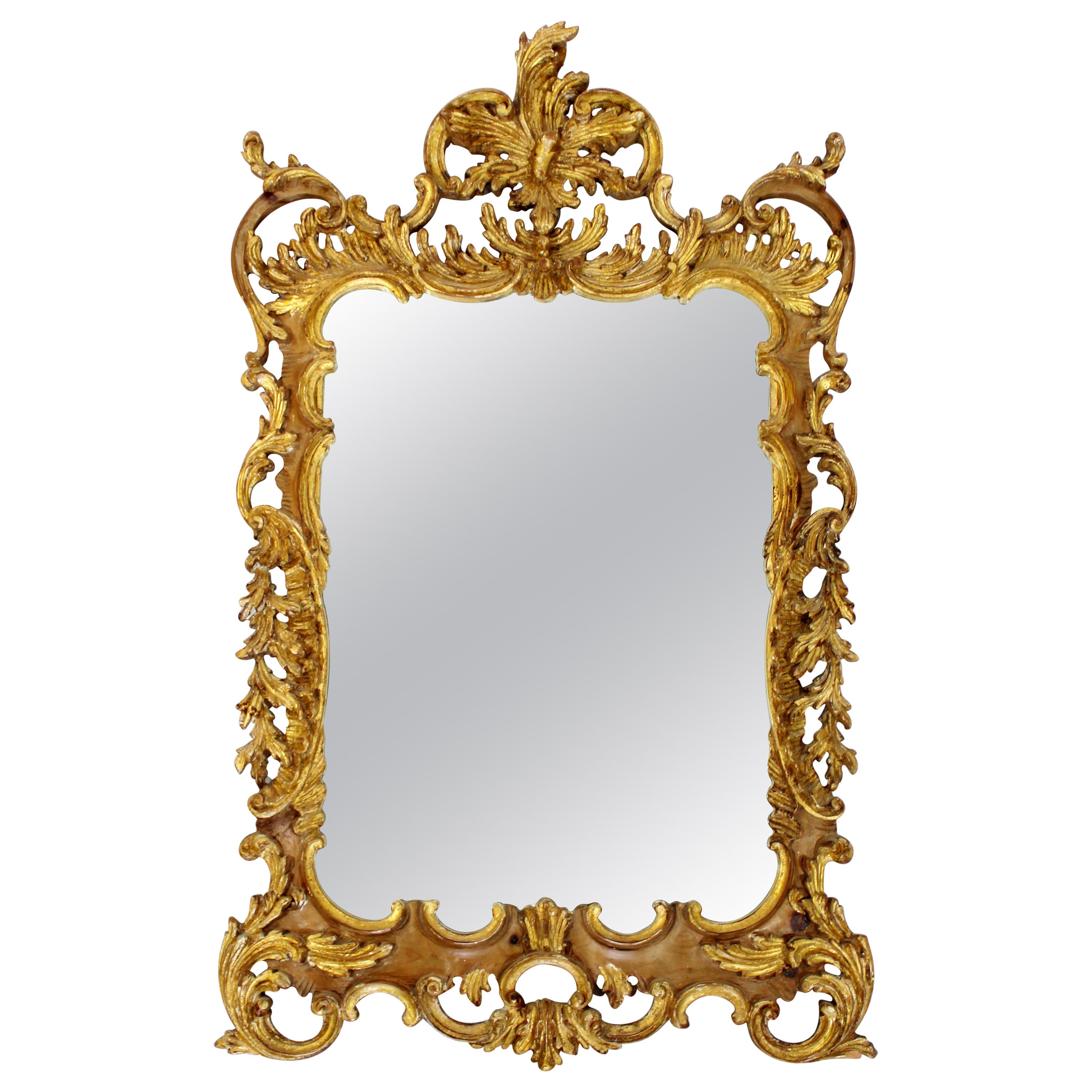 Mid-Century Modern Large La Barge Chippendale Rococo Gold Gilt Mirror