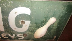 Mid Century Modern Large Metal Three Dimensional Bowling Sign 16 Modern Alleys