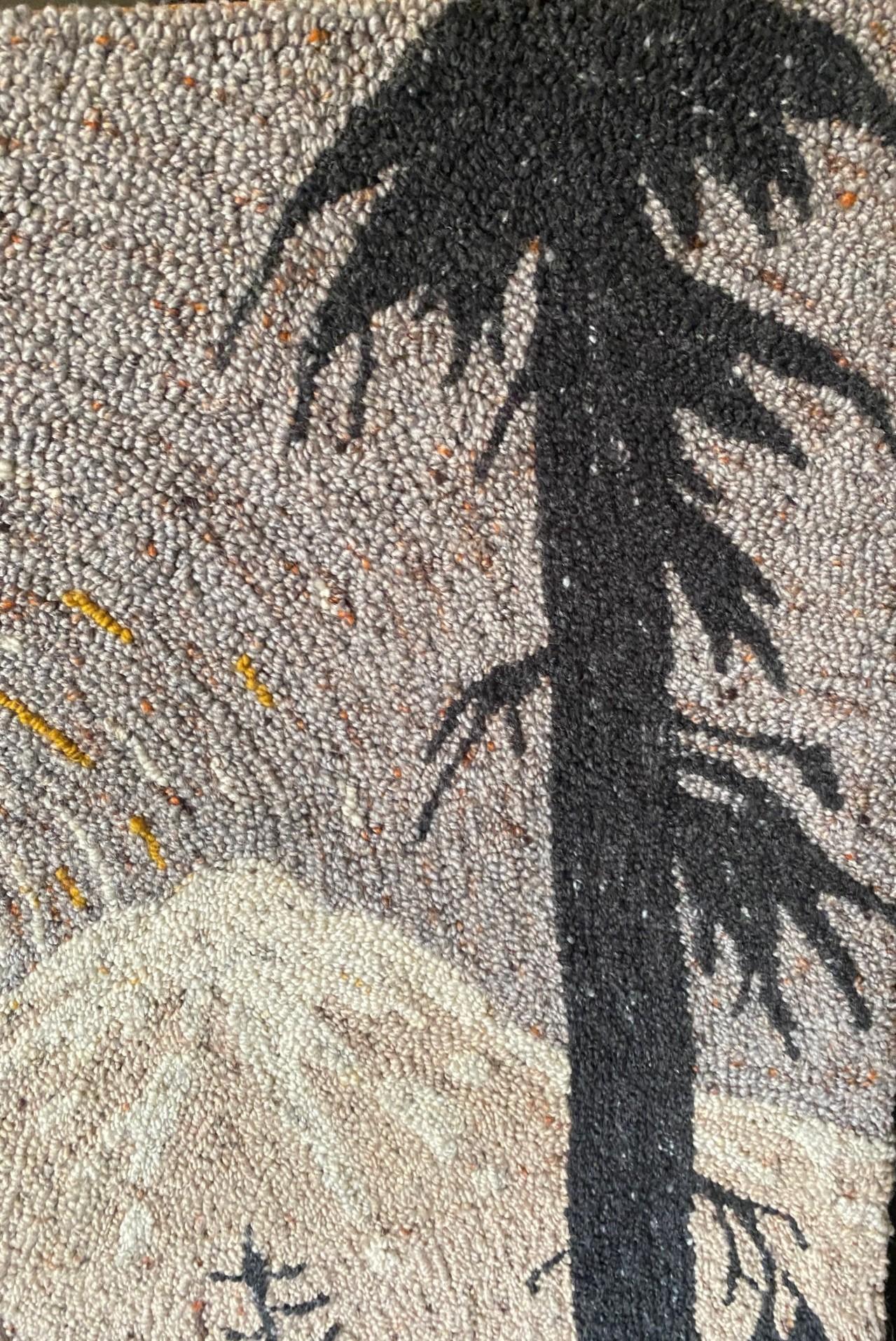 Mid-Century Modern Large Mountain Forest Landscape Tapestry Art Wall Hanging For Sale 4