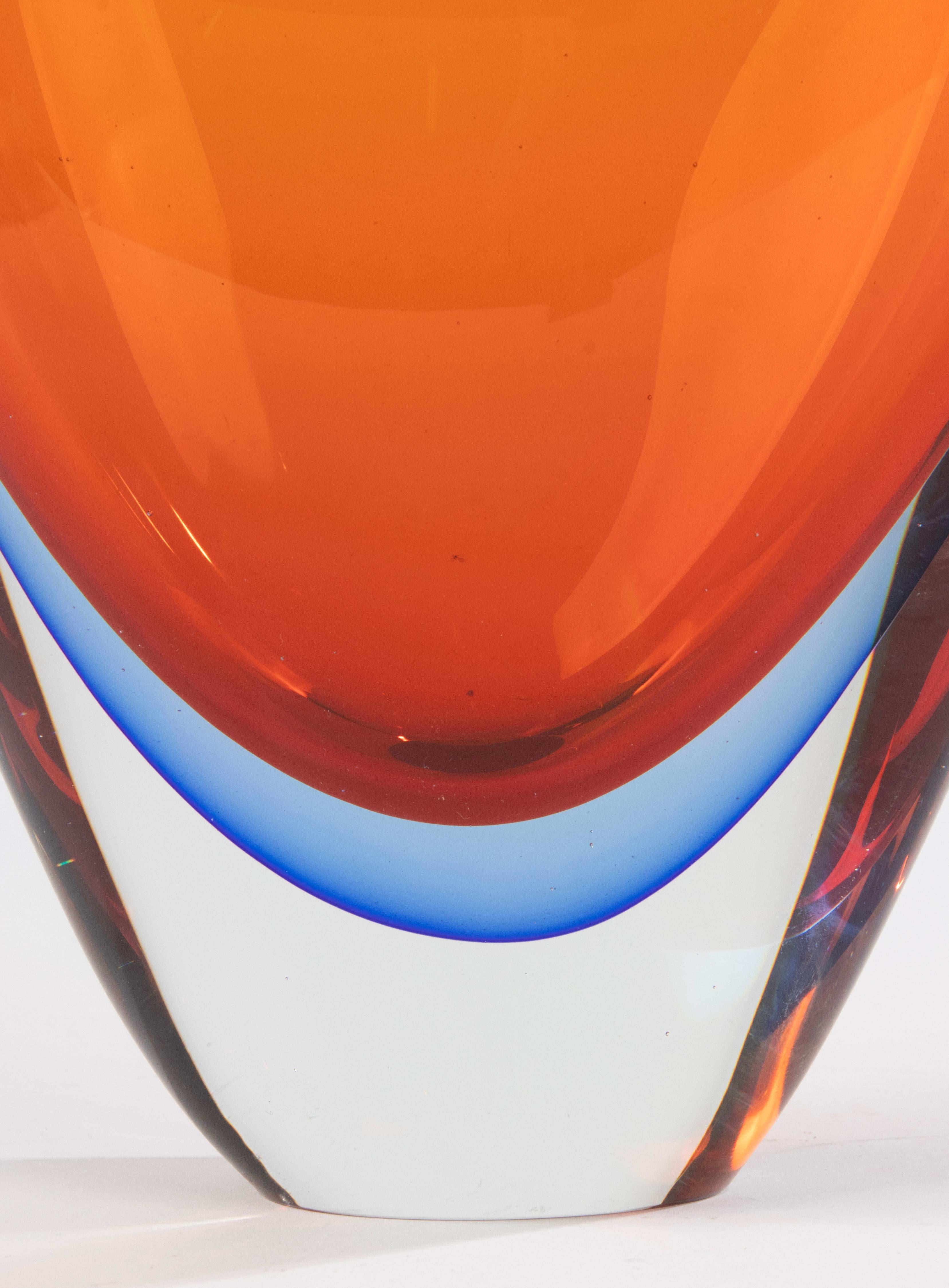 Mid-Century Modern Large Murano Glass Vase - Flavio Poli In Good Condition For Sale In Casteren, Noord-Brabant